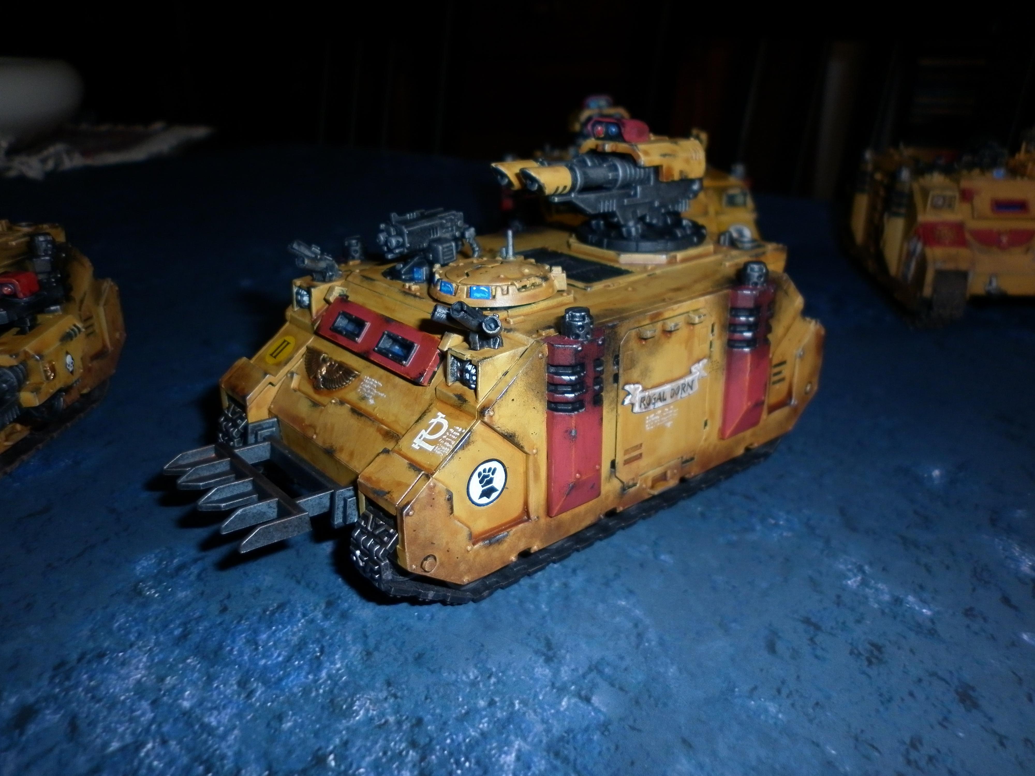 Imperial Fists, Land Raider, Predator, Razorback, Rhino, Space Marines, Tank, Vindicator