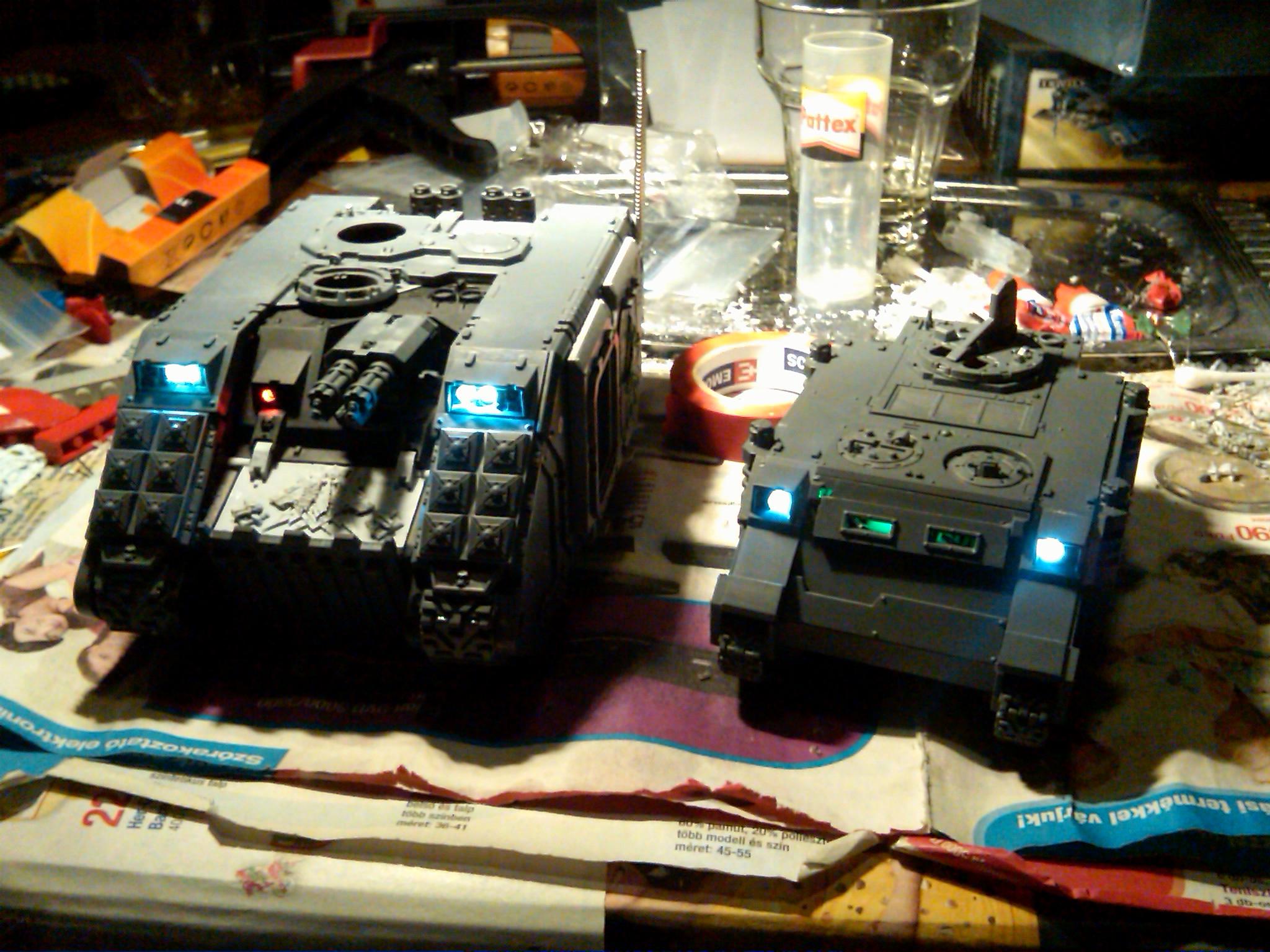 9v, Extra Armor, Forge World, Land Radier, LED, Leds, Magnet, Rhino, Space Wolves