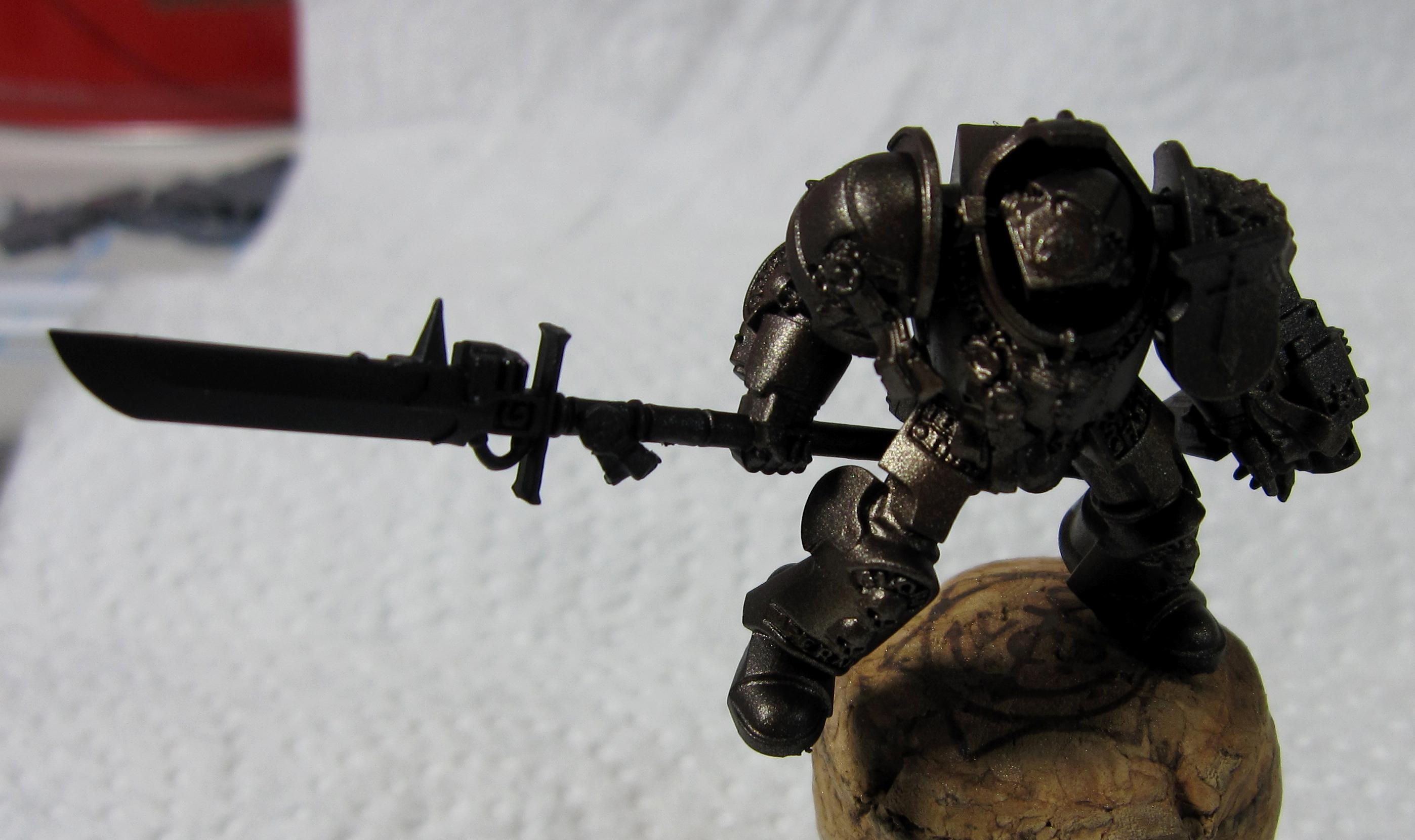 2. Grey Knight, Rust/tin airbrush layer one, zenithal