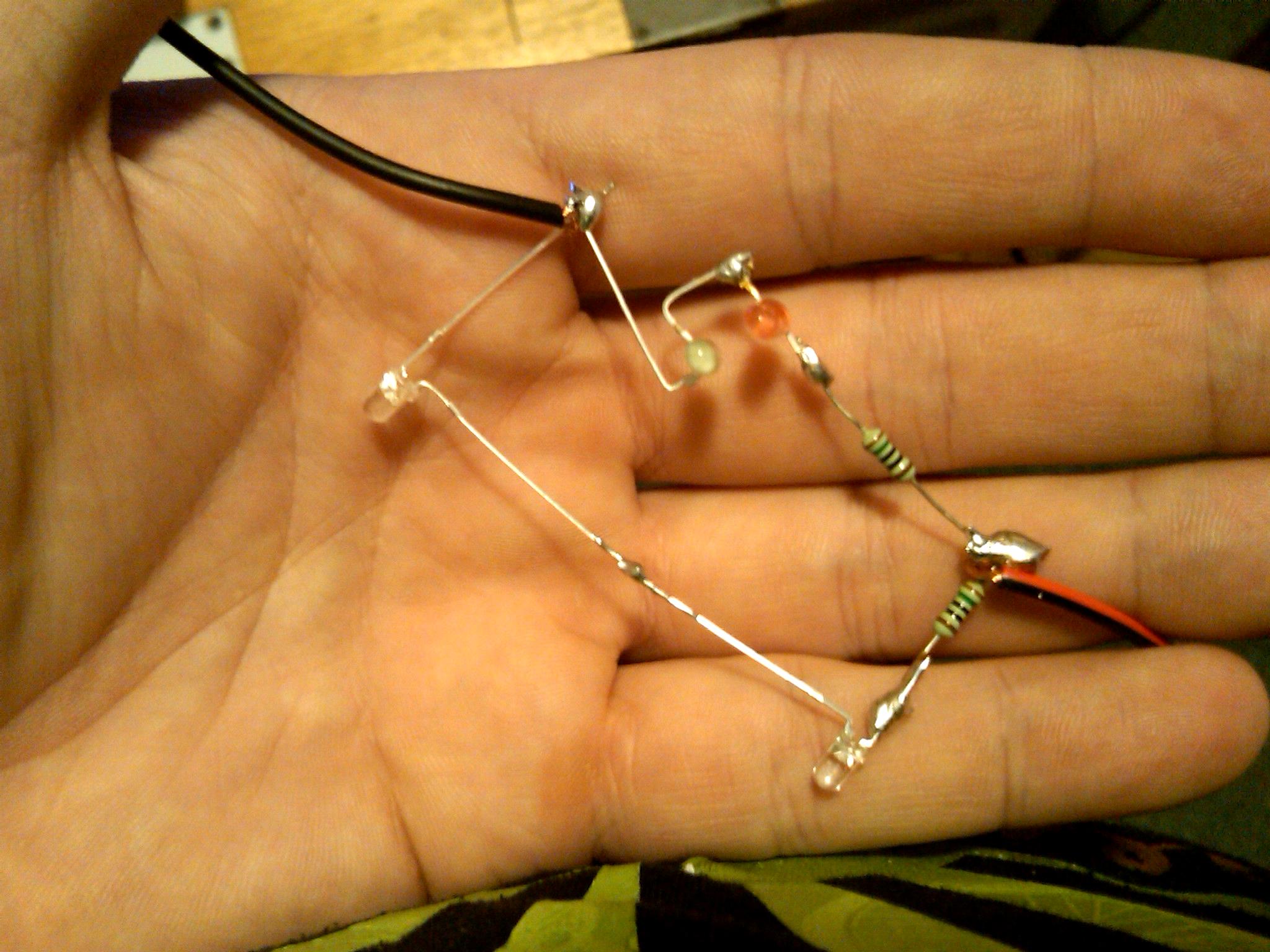 Circuit, Connected, Connecting, Headlights, Interior Lights, LED, Resistors, Rhino, Setup, Soldering, Space Marines, Wiring
