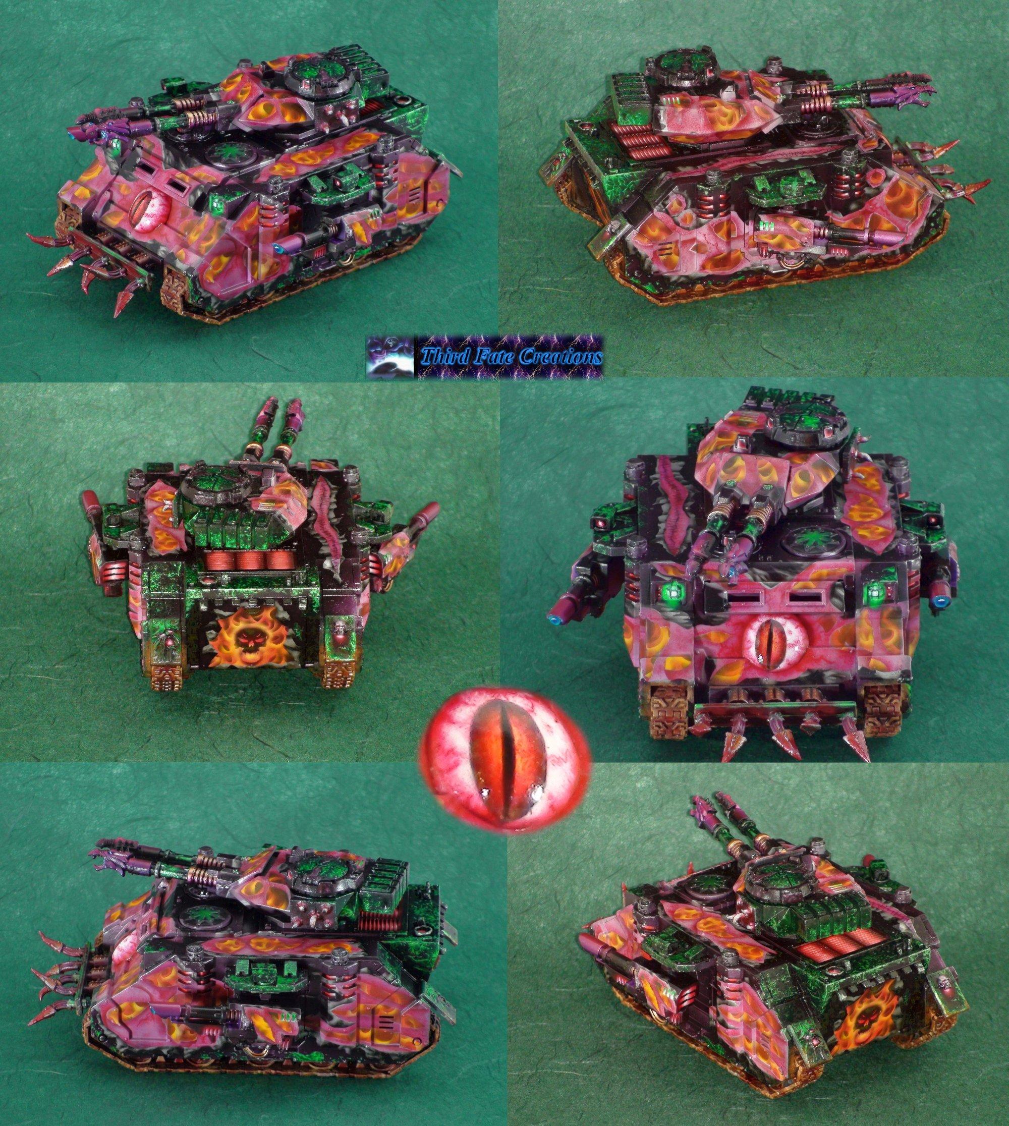 Airbrushed, Awesome, Chaos, Eyeball, Fire, Flaming, Flesh, Predator, Skull, Space Marines, Thirdfatecreations, Warhammer 40,000