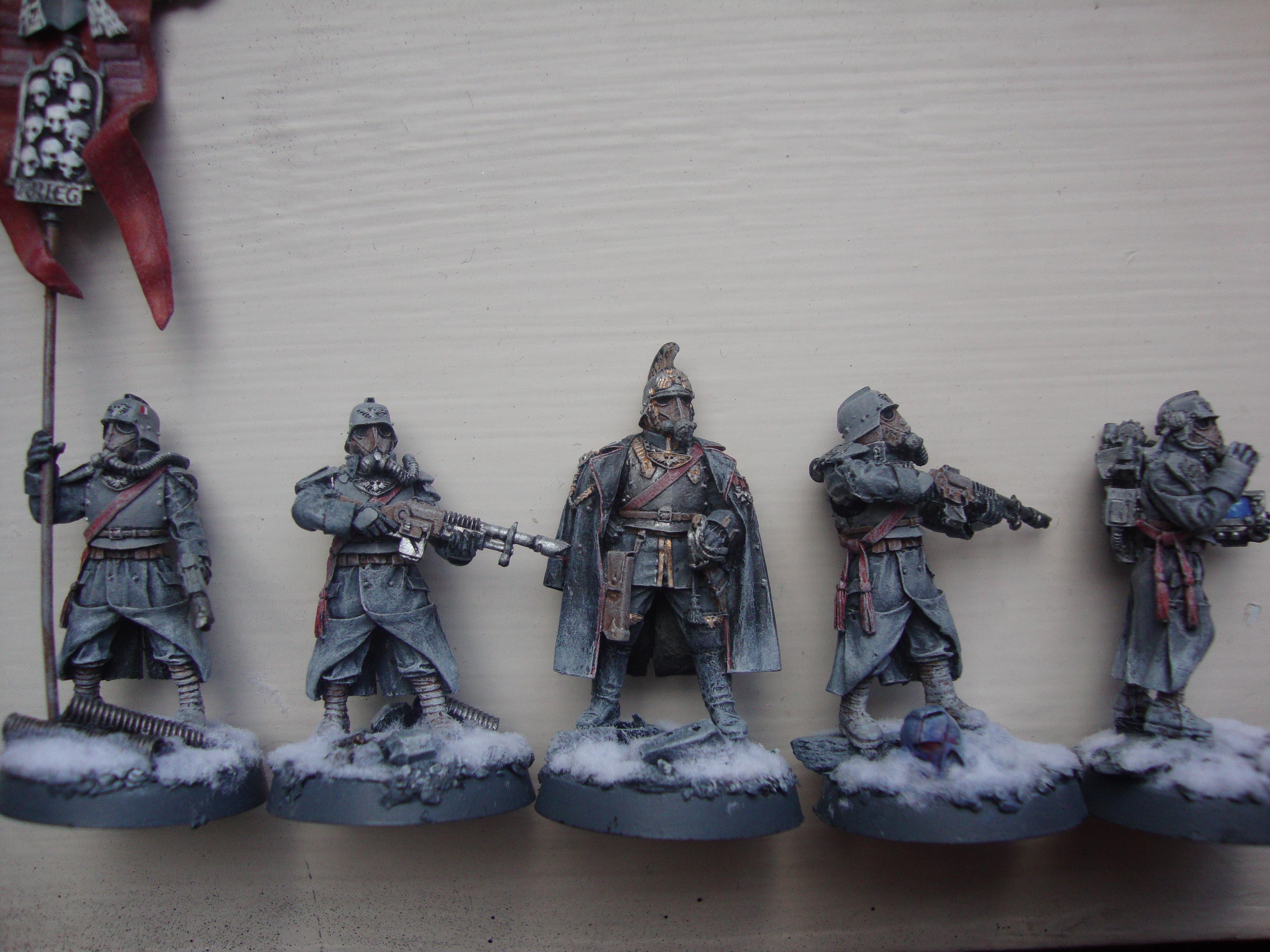 000 Imperial Guard Death Korps Of Krieg Command Squad Hq, Command Sqaud, Death Korps of Krieg, Guard, Warhammer 40,000
