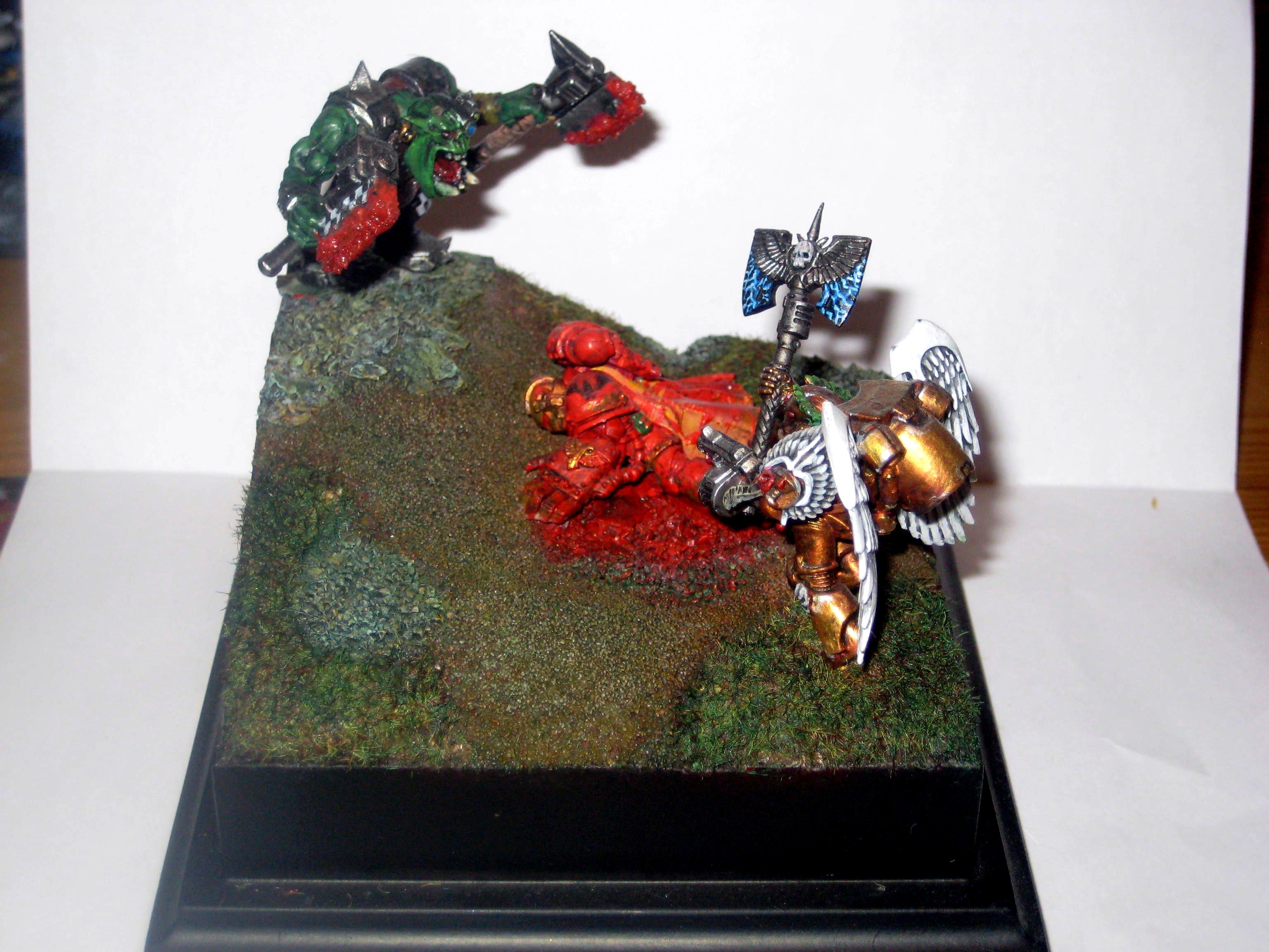 Blood Angels, Dead Marine, Diorama, Orks, Space Marines