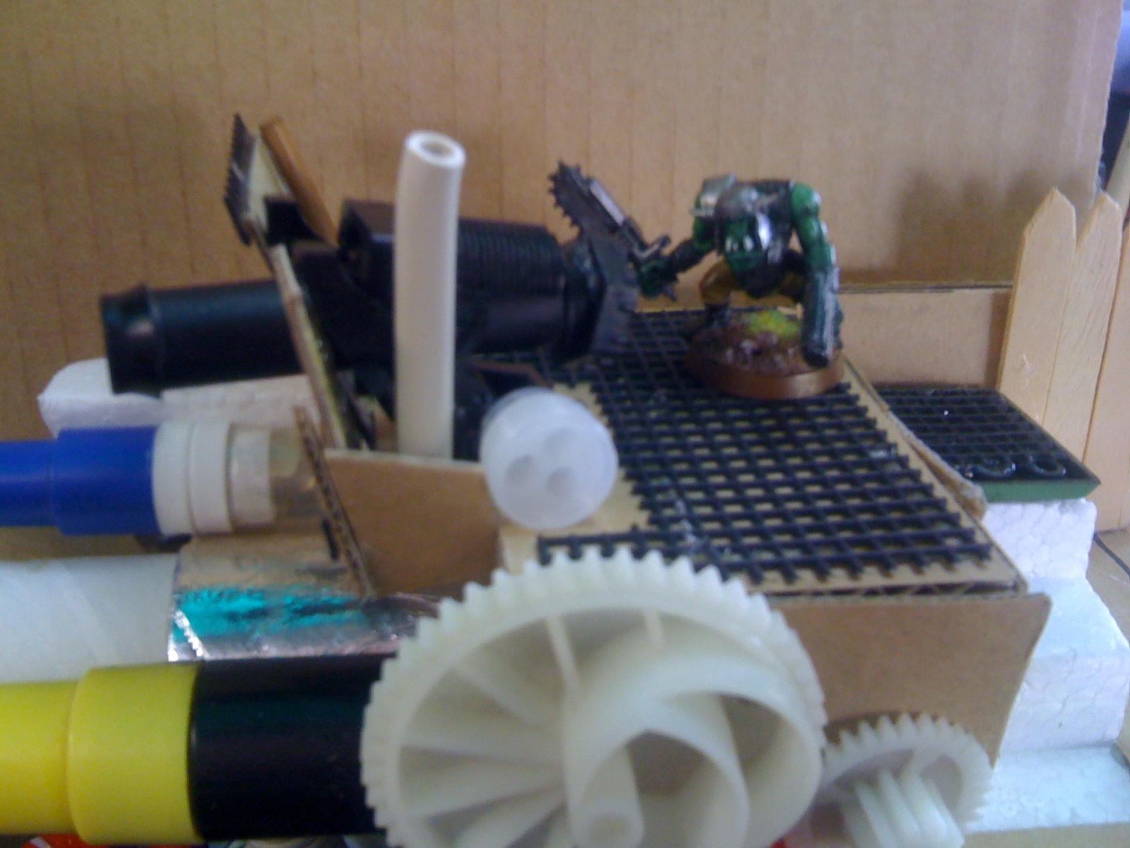 Oops - bit blurry but this is one of the static gun emplacements made from various sprinkler components