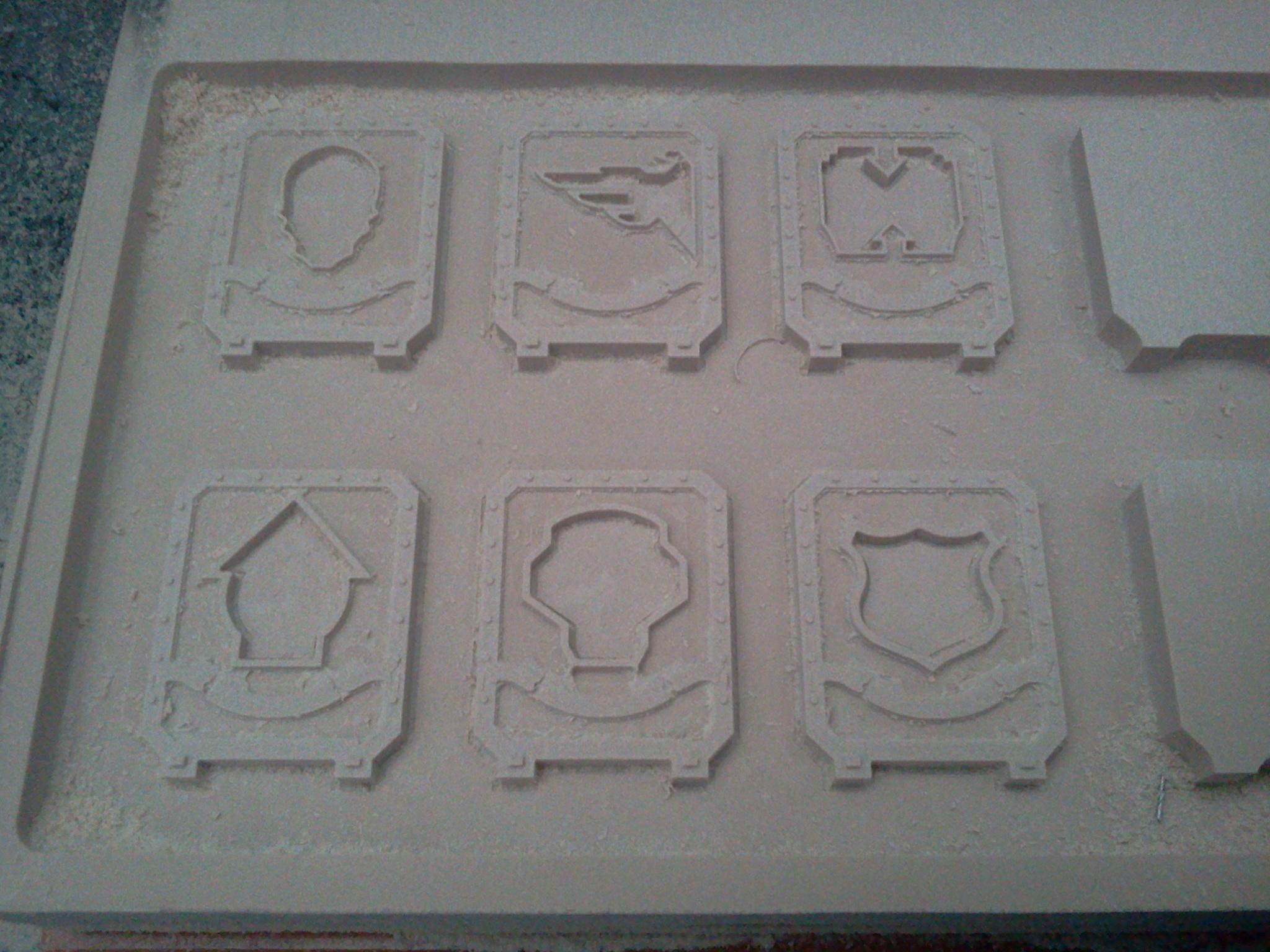The first prototype designs for the Rhino...did I say Rhino? I meant APC...doors. The big shapes will have detailed laser-engraved panels slotted in