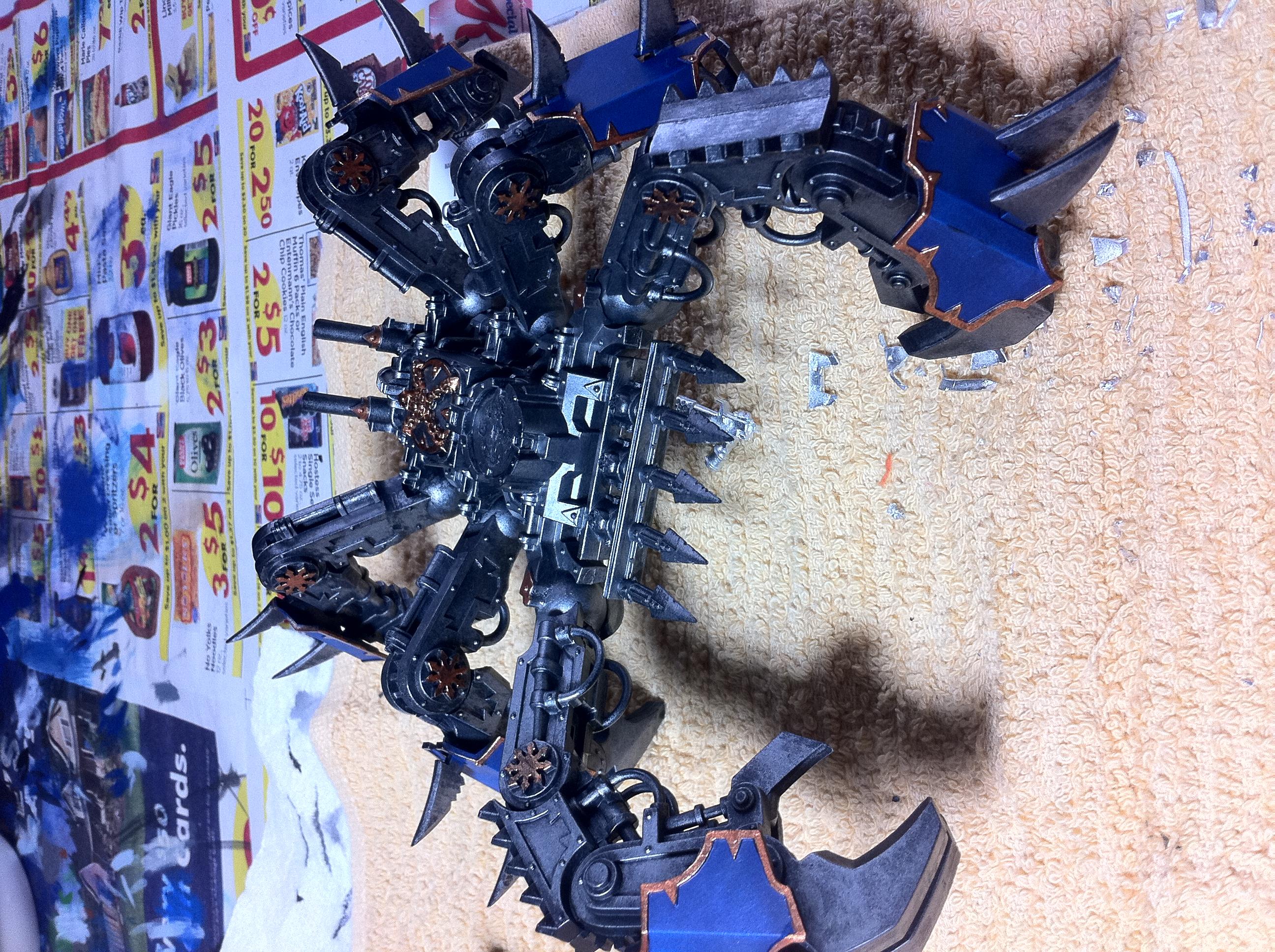 Blue, Chaos, Chaos Space Marines, Defiler, Gold, Scourged, Silver, Tzeentch, Warhammer 40,000, Work In Progress