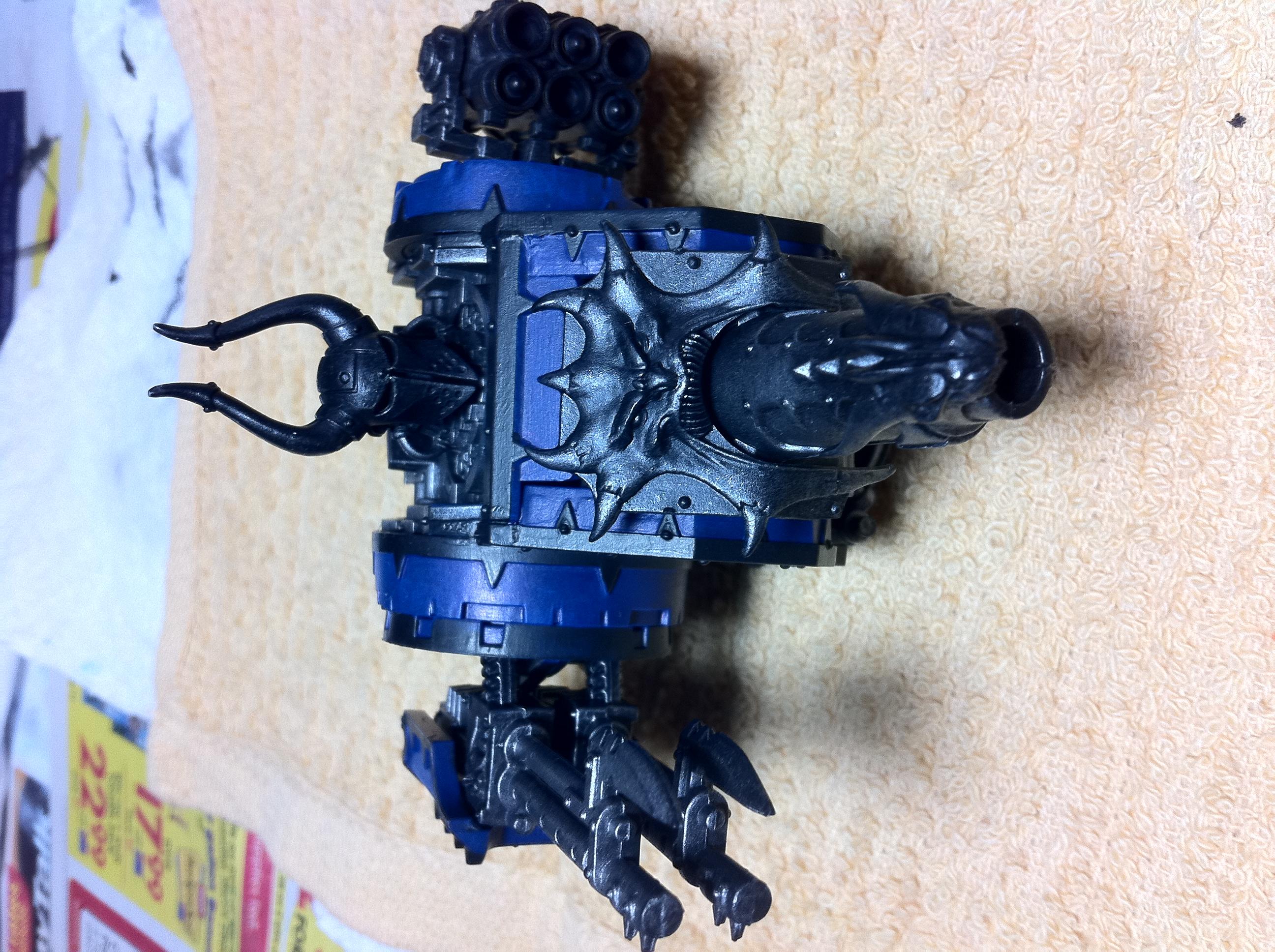 Blue, Chaos, Chaos Space Marines, Defiler, Gold, Scourged, Silver, Tzeentch, Warhammer 40,000, Work In Progress