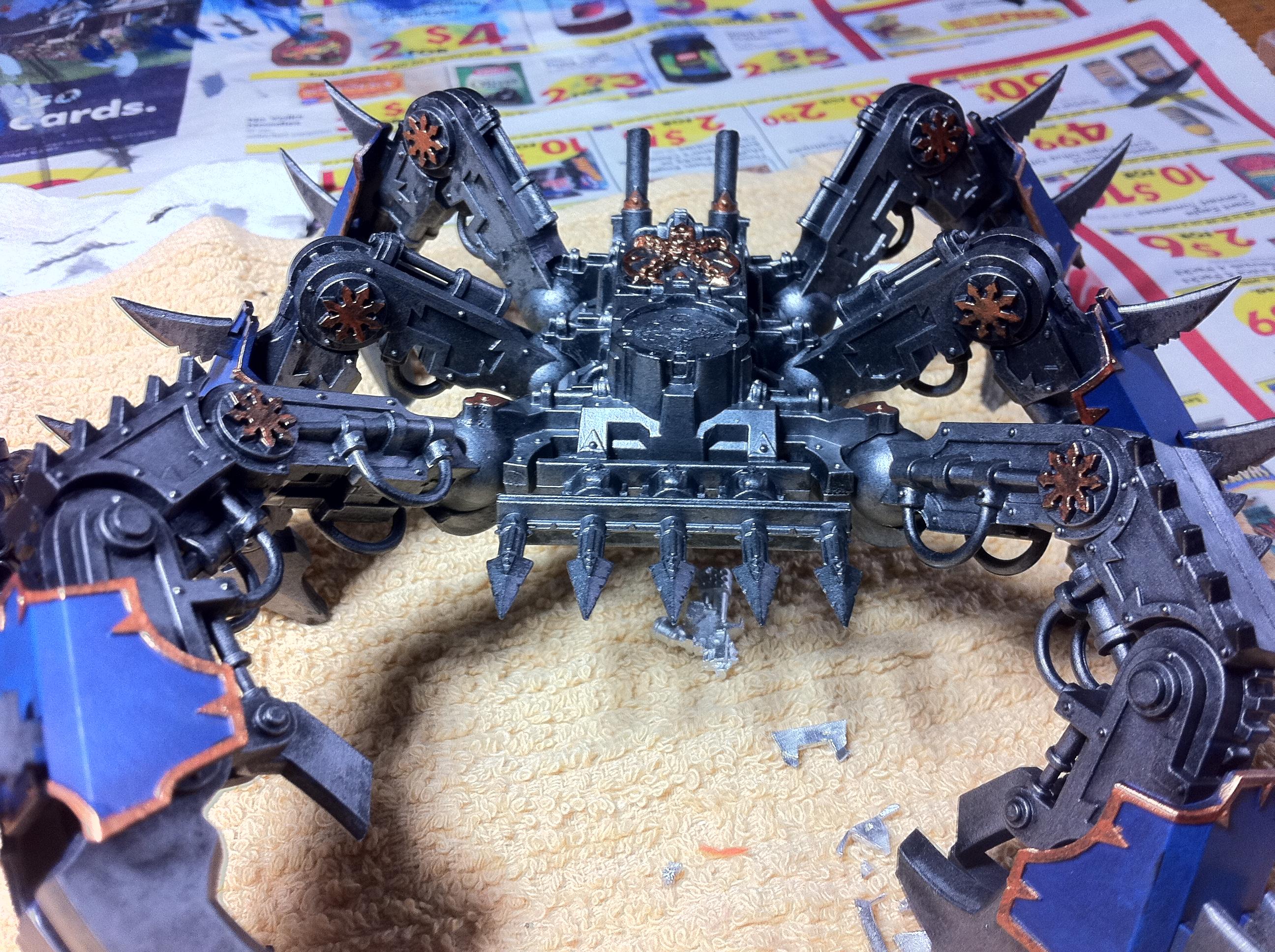 Blue, Chaos, Chaos Space Marines, Defiler, Gold, Scourged, Silver, Tzeentch, Warhammer 40,000, Work In Progress