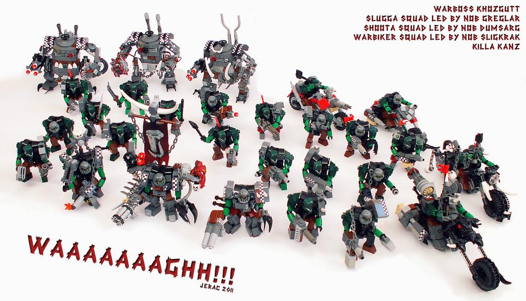 Lego, Orks, Waaaagh, Warband, Warhammer 40,000