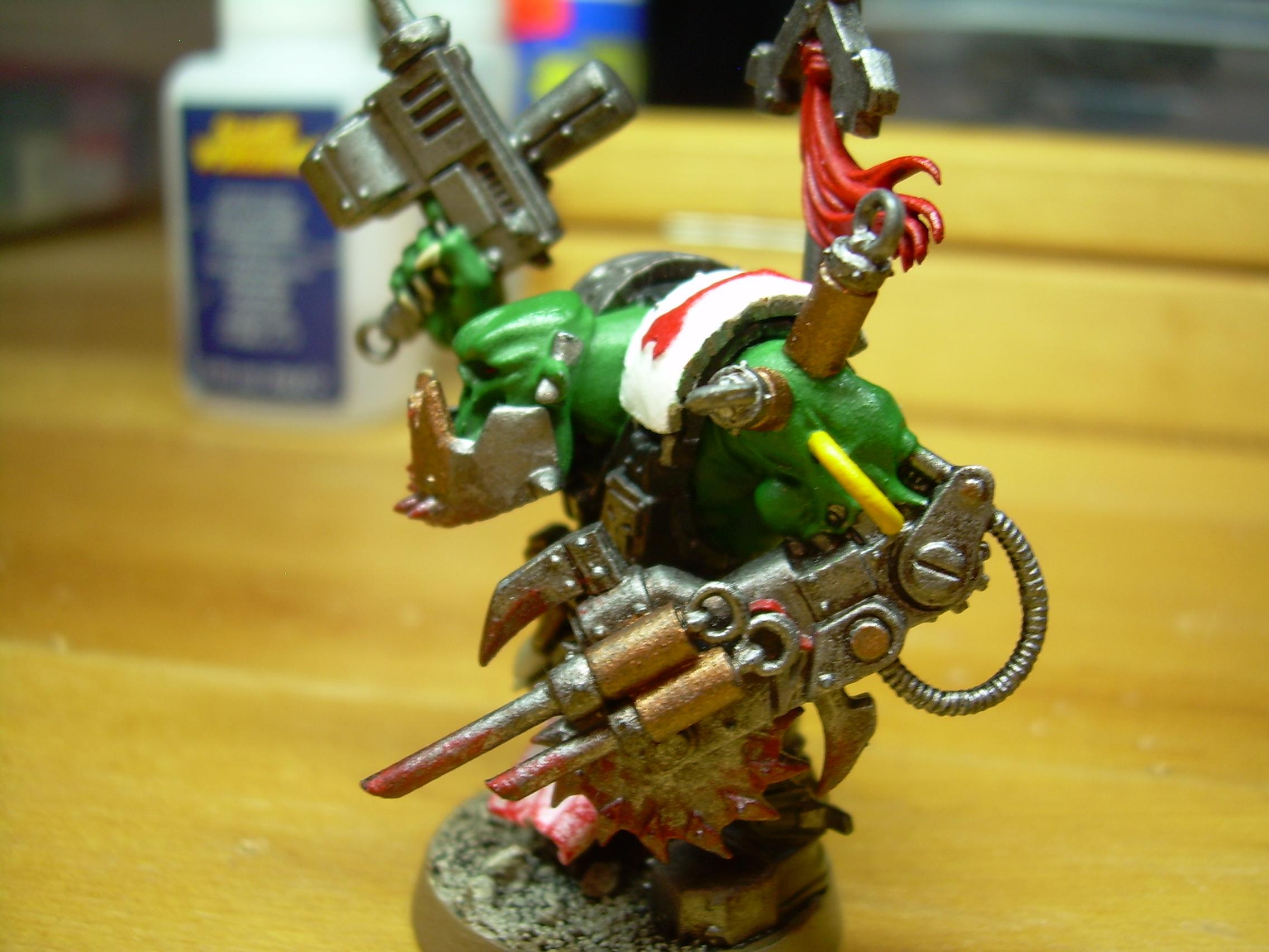 Nob, Orks, was really happy with his converted arm