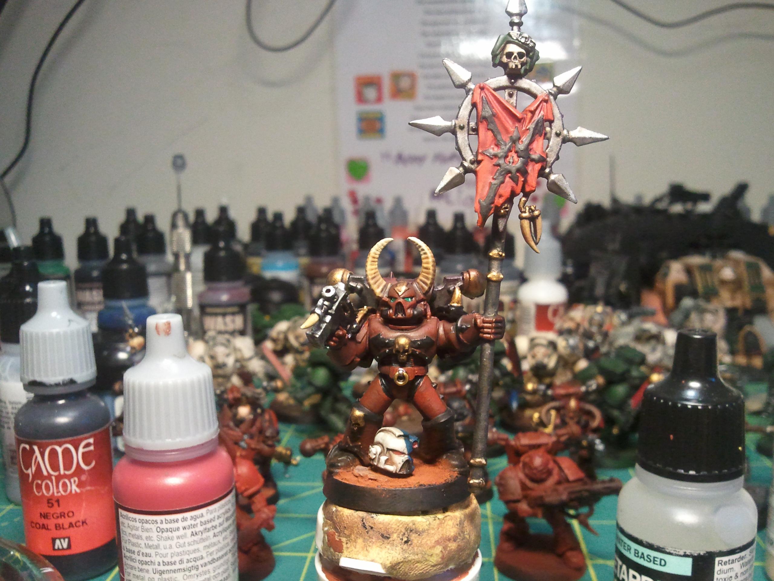 standard bearer  completed with Marines Errant  helmet at his feet 