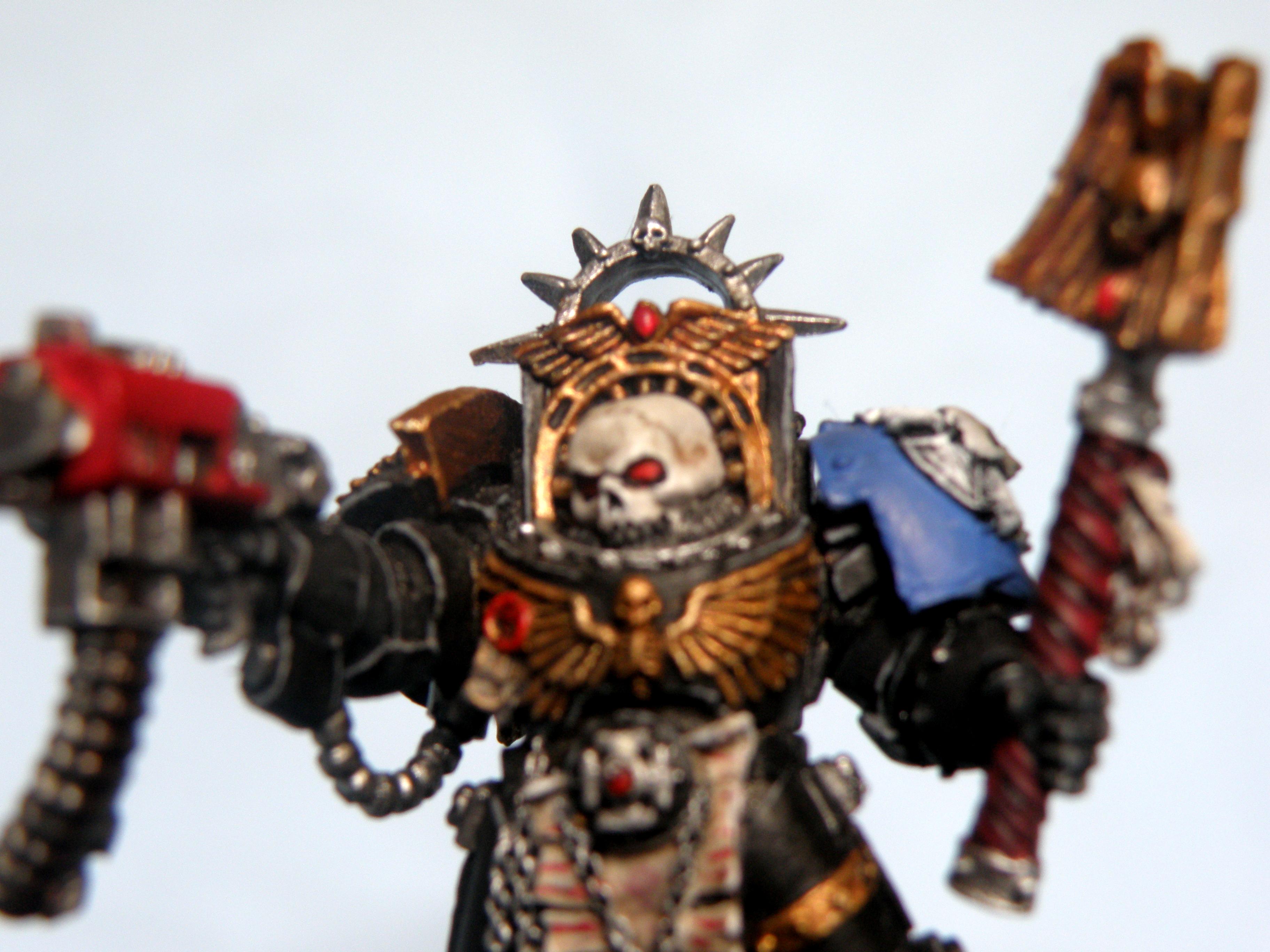 Blue, Chaplian, Close-up, Skull, Skull Mask, Space Marines, Terminator Armor, Ultra, Ultramarines