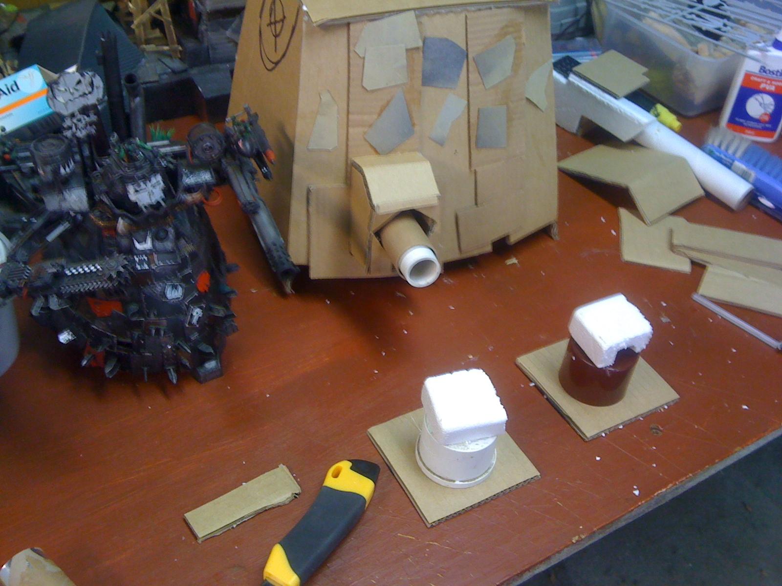 Orks, Starting to knock together the feet of the model, you can see the Stompa there alongside. This Gargant will be a MONSTER