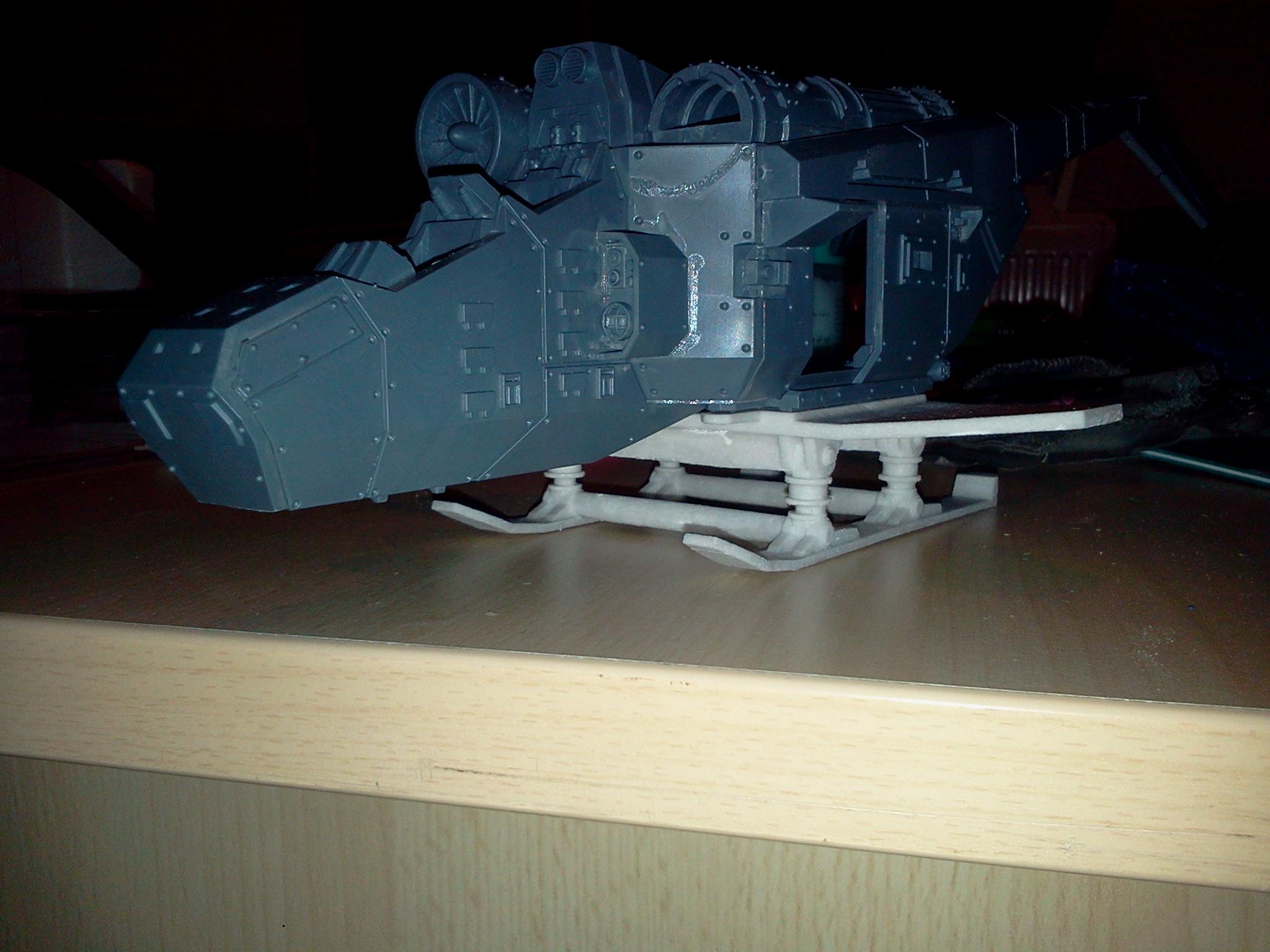 We 3D printed a rough version of the skids to check scale. The resolution isn't great so the final piece is going to be CNCed on my home machine sat in my dining room