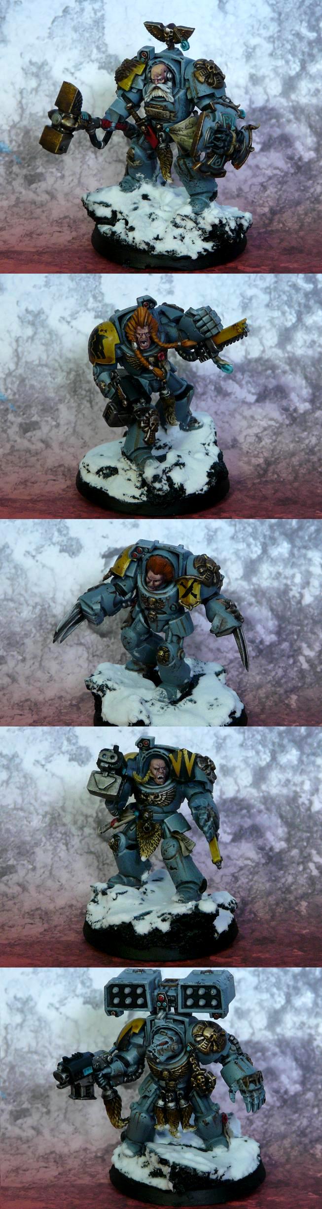 Adeptus Astartes, Space Marines, Space Wolves, Terminator Armor, Thunderhammer, Wolf Guard