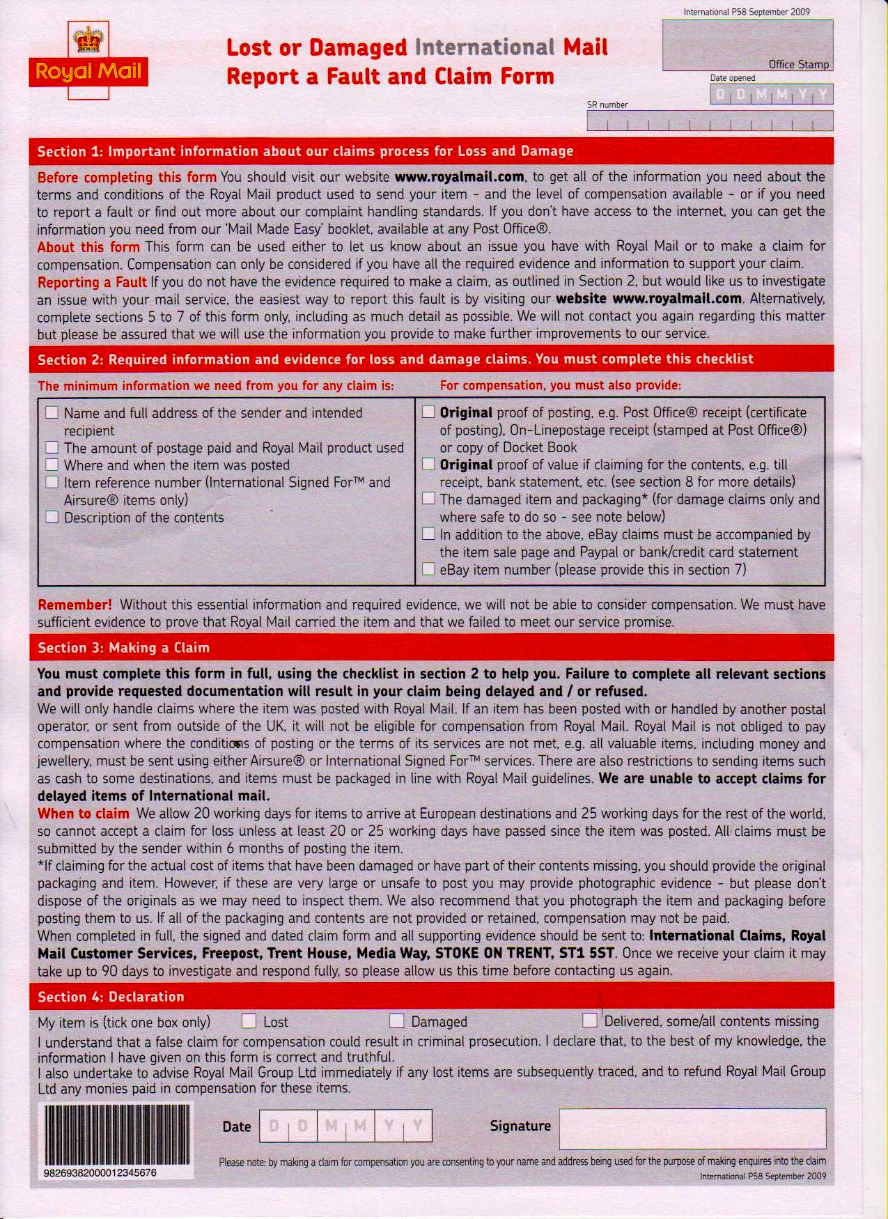 Insurance Claim Form