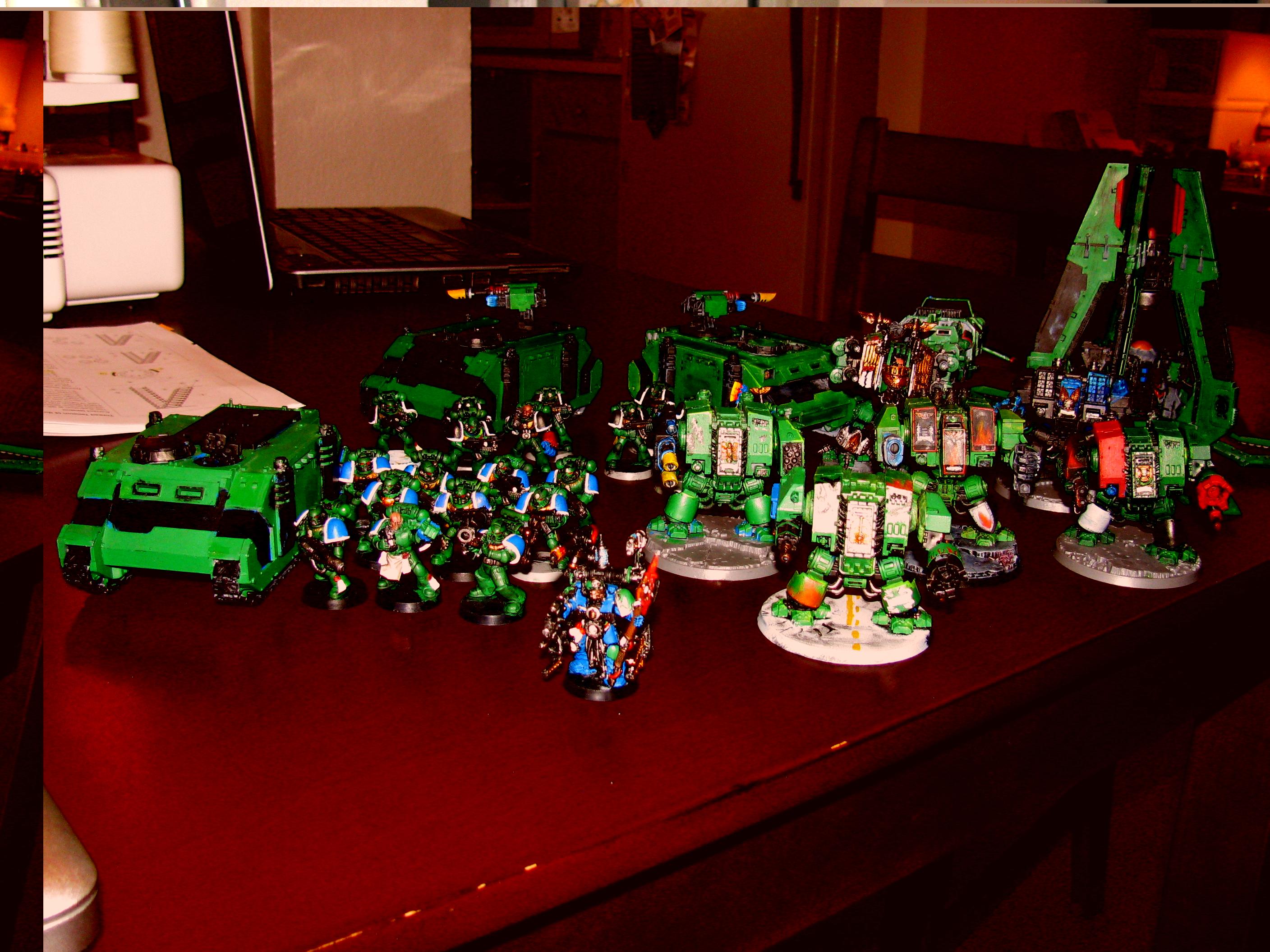 Dreadnought, Drop Pod, Razorback, Rhino, Salamanders, Space Marines