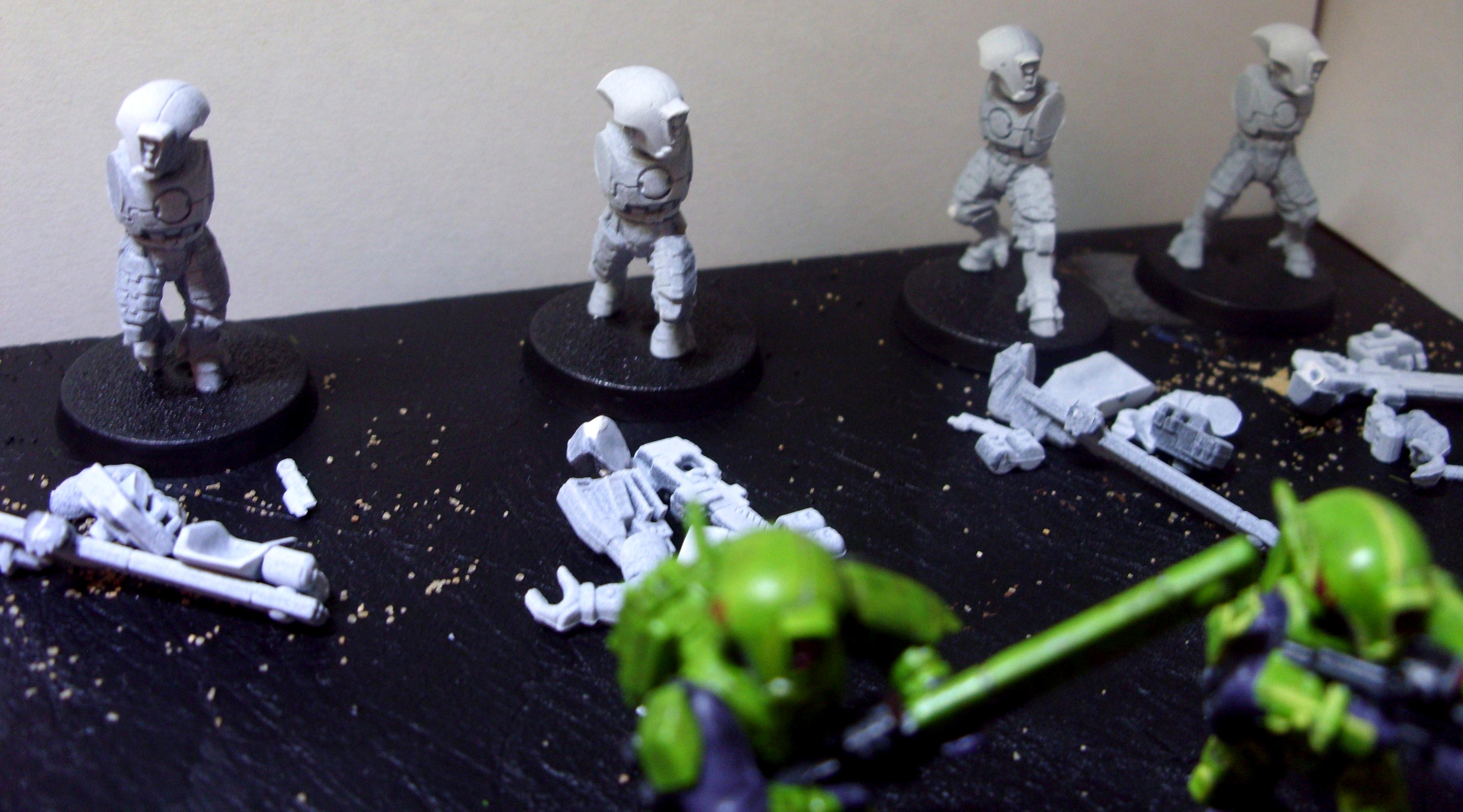 Fire Warriors, Gun Drones, Kroot, Stealth Suit, Tau, Work In Progress