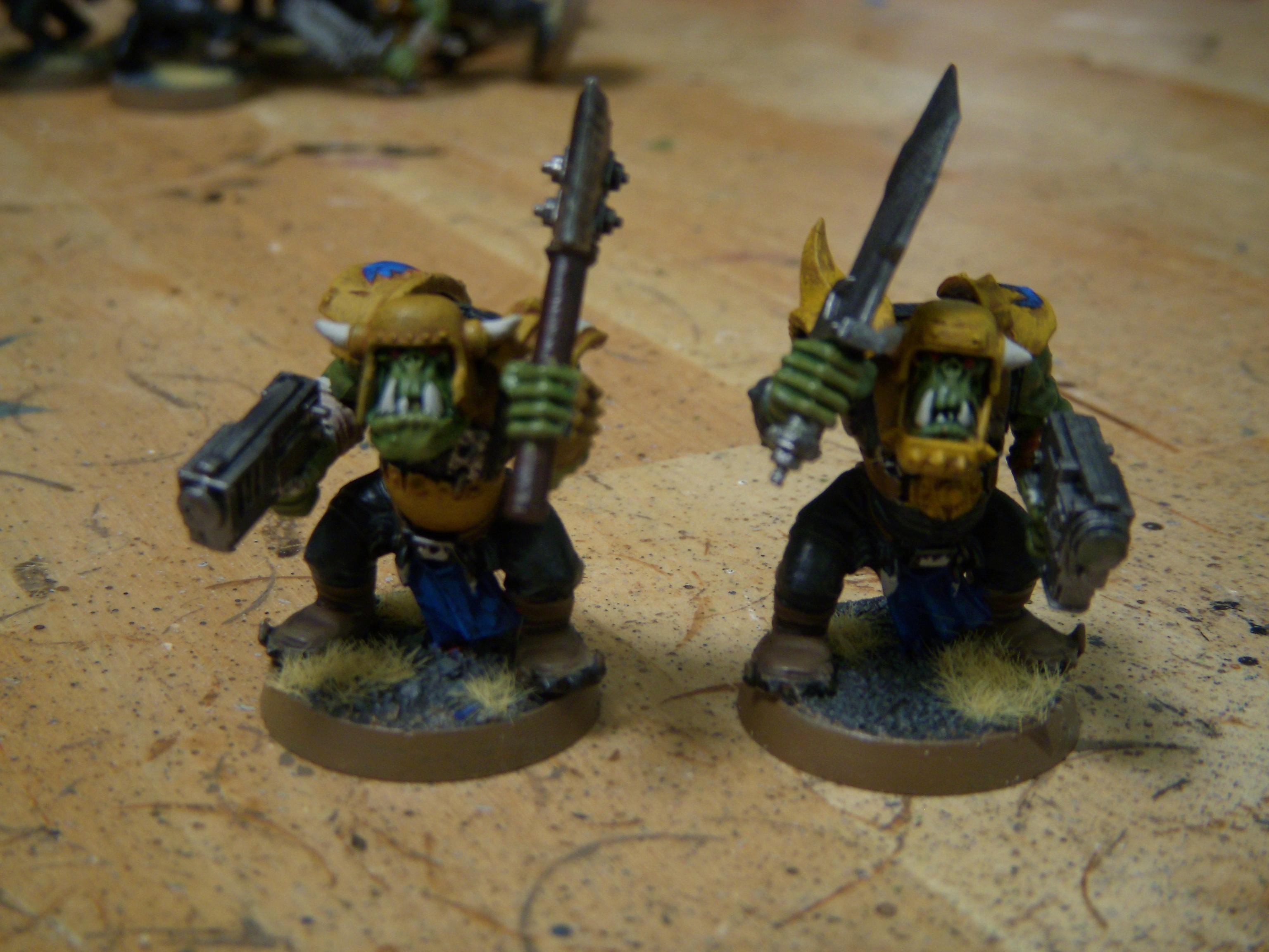 Bad Moon Orks, Bad Moonz, Boy, Choppa, Imperial Guard Mordian Iron Guard Bad Moon Orks, Mordian Imperial Guard, Orks, Slugga, Warhammer 40,000