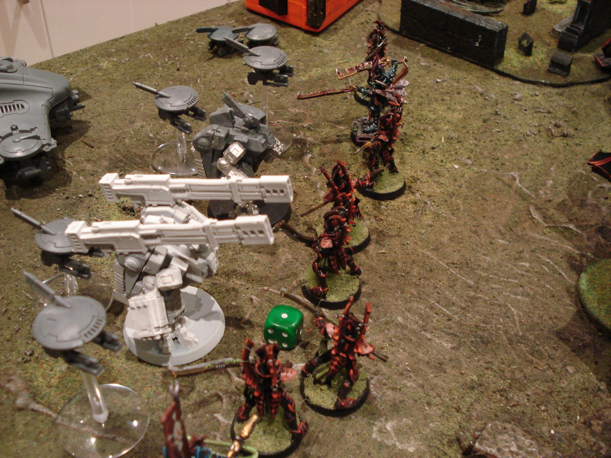 Incubi smashed the tau's rear gun line!