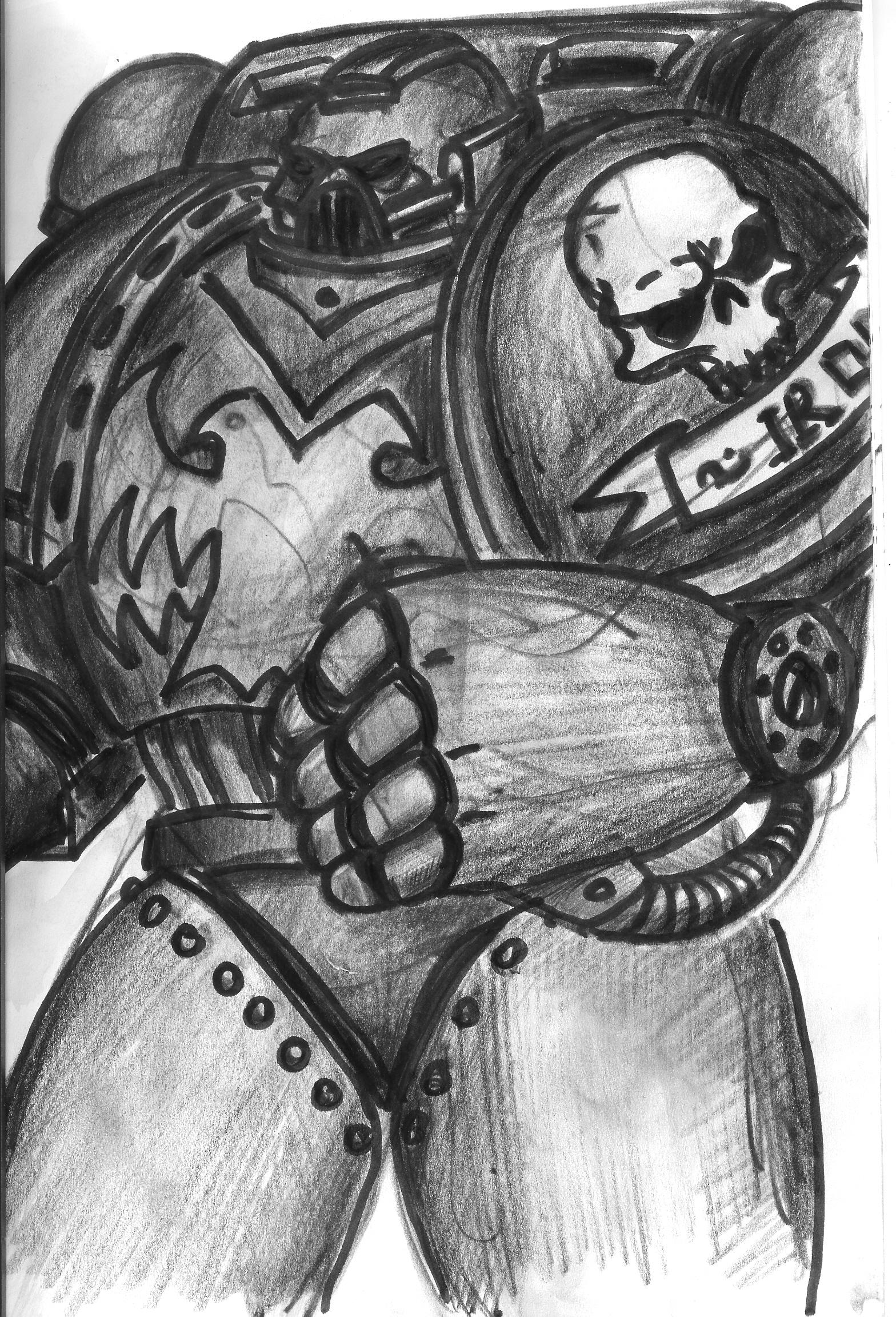 Artwork, Battlesuit, Crisis Battlesuit, Drawing, Old, School, Style, Tau, Weapon