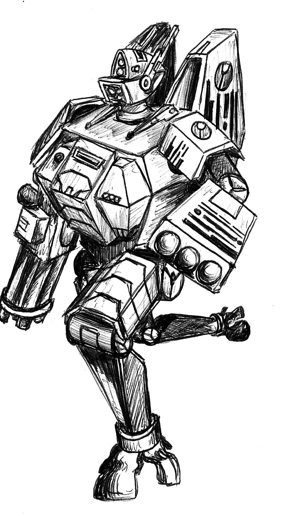 Artwork, Battlesuit, Crisis Battlesuit, Drawing, Old, School, Style, Tau, Weapon