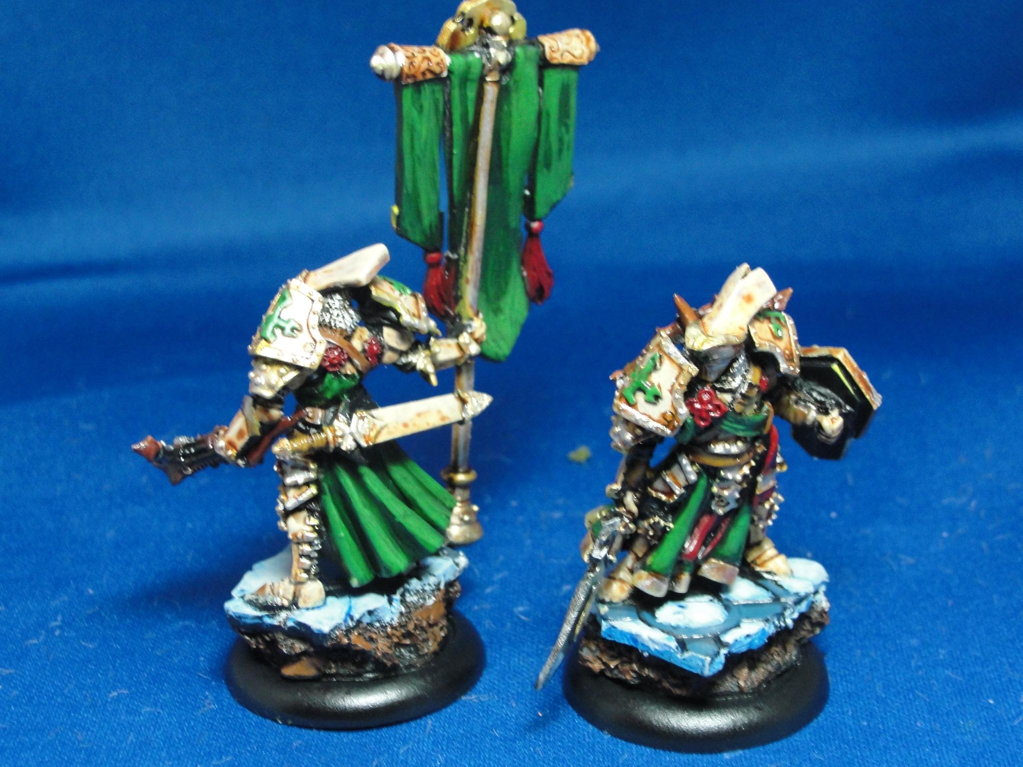 Warmachine, Protectorate of Menoth, Knights Exemplar Errants Officer and Standard Bearer Unit Attachment