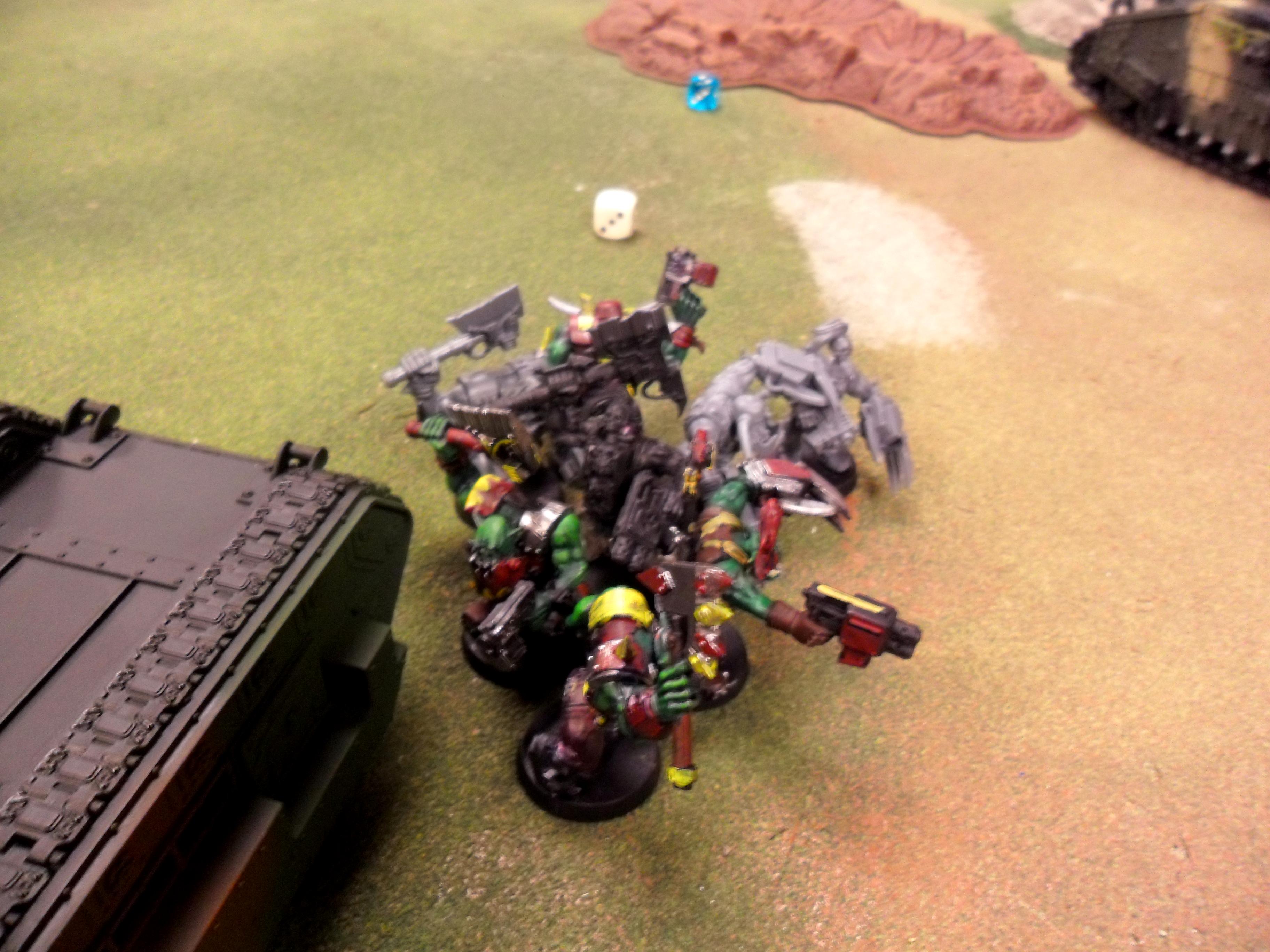 056 Ork assault 06 A bother though as these orks wanted to get stuck in to prevent a Baneblade from shooting them