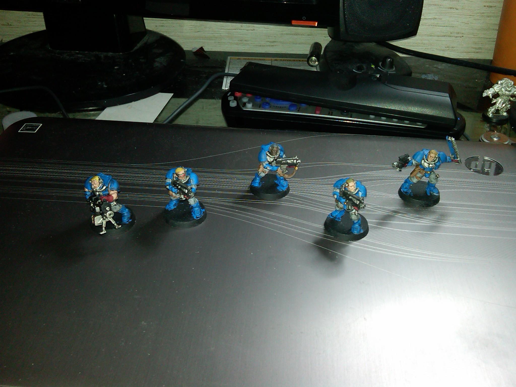some scouts i painted in enchanted blue did a good job so they will just be a little light