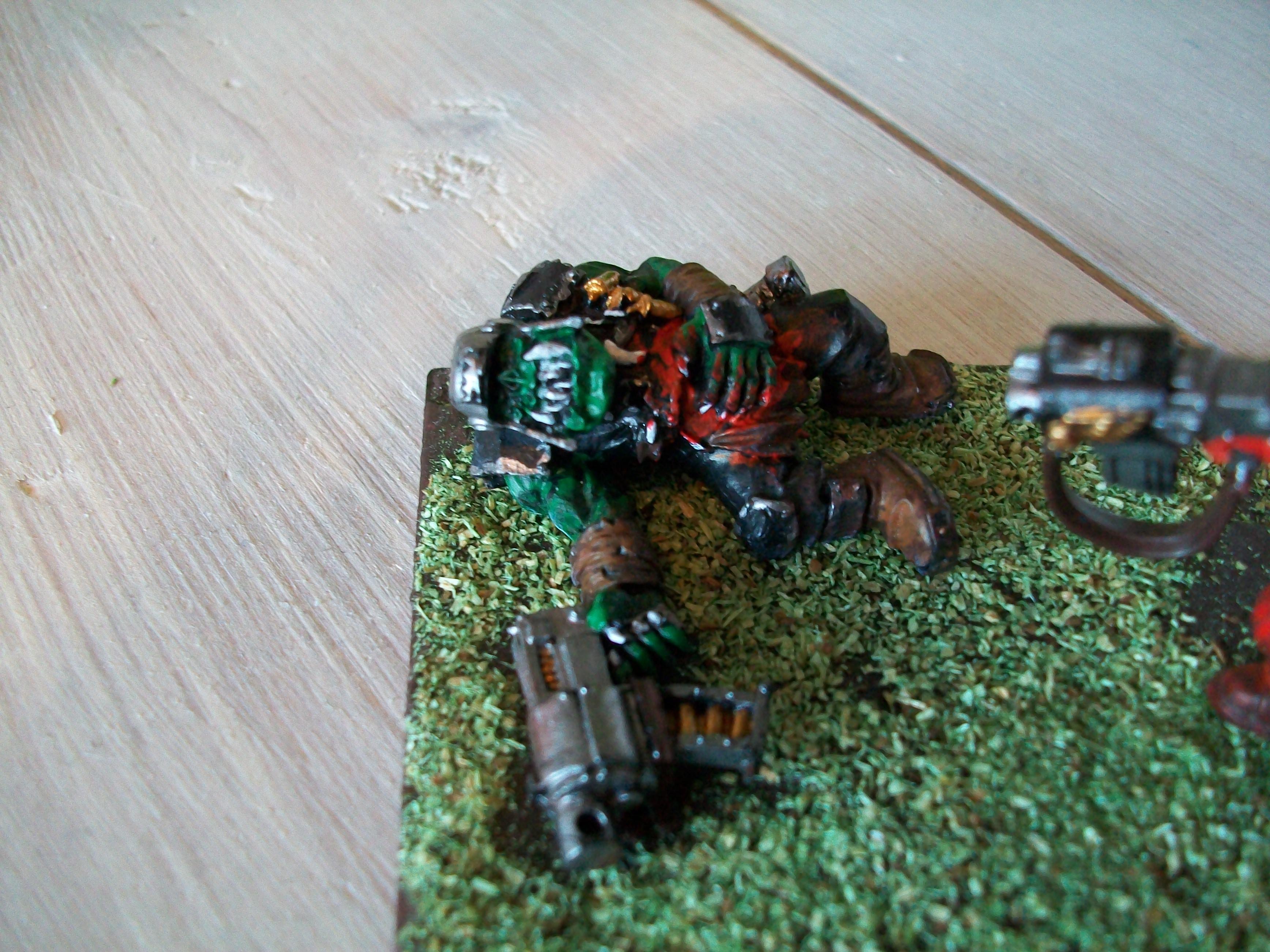Blood, Commander, Diorama, Dying, Orks, Space, Space Marines, Warhammer 40,000