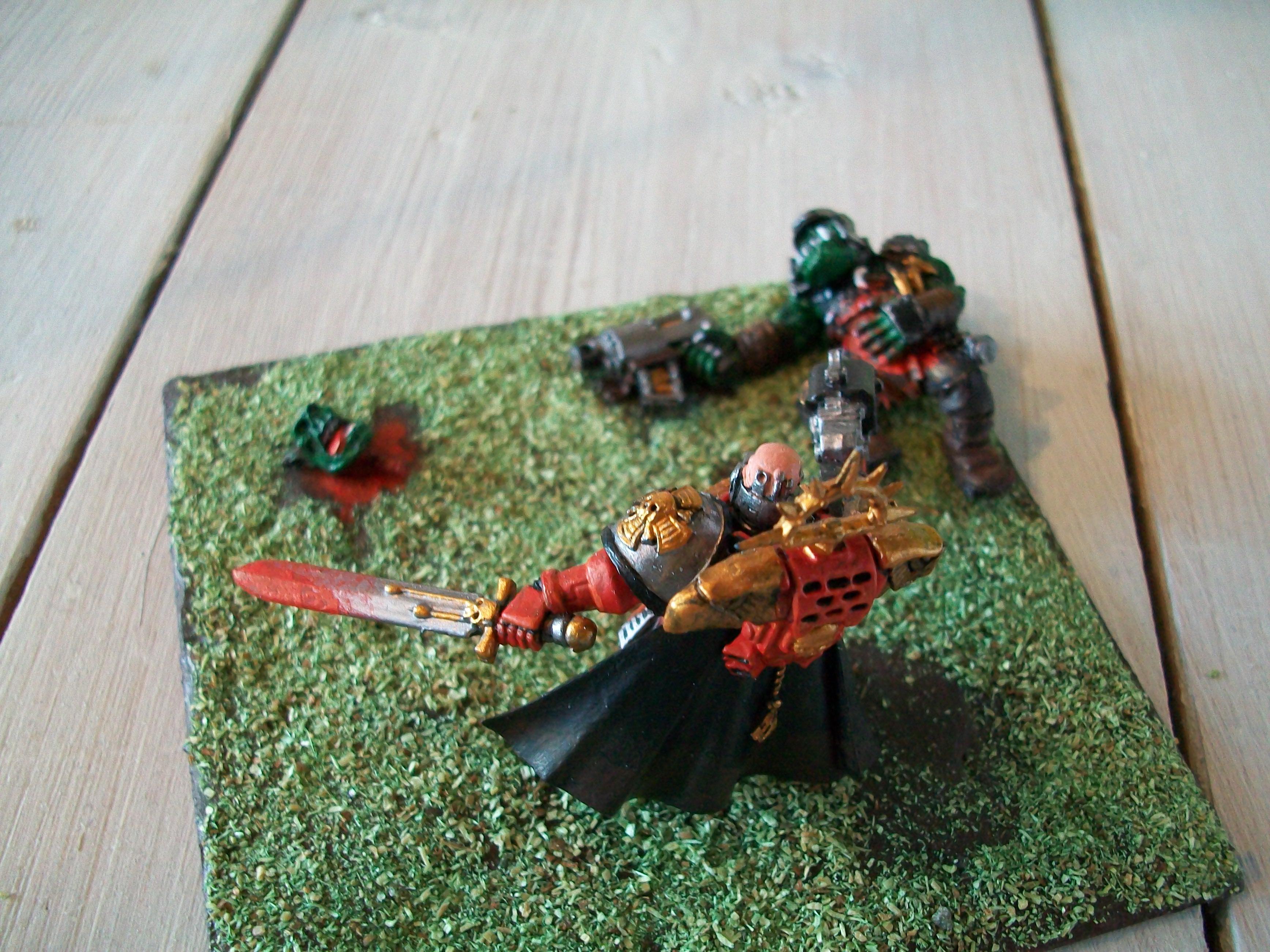 Blood, Commander, Diorama, Dying, Orks, Space, Space Marines, Warhammer 40,000
