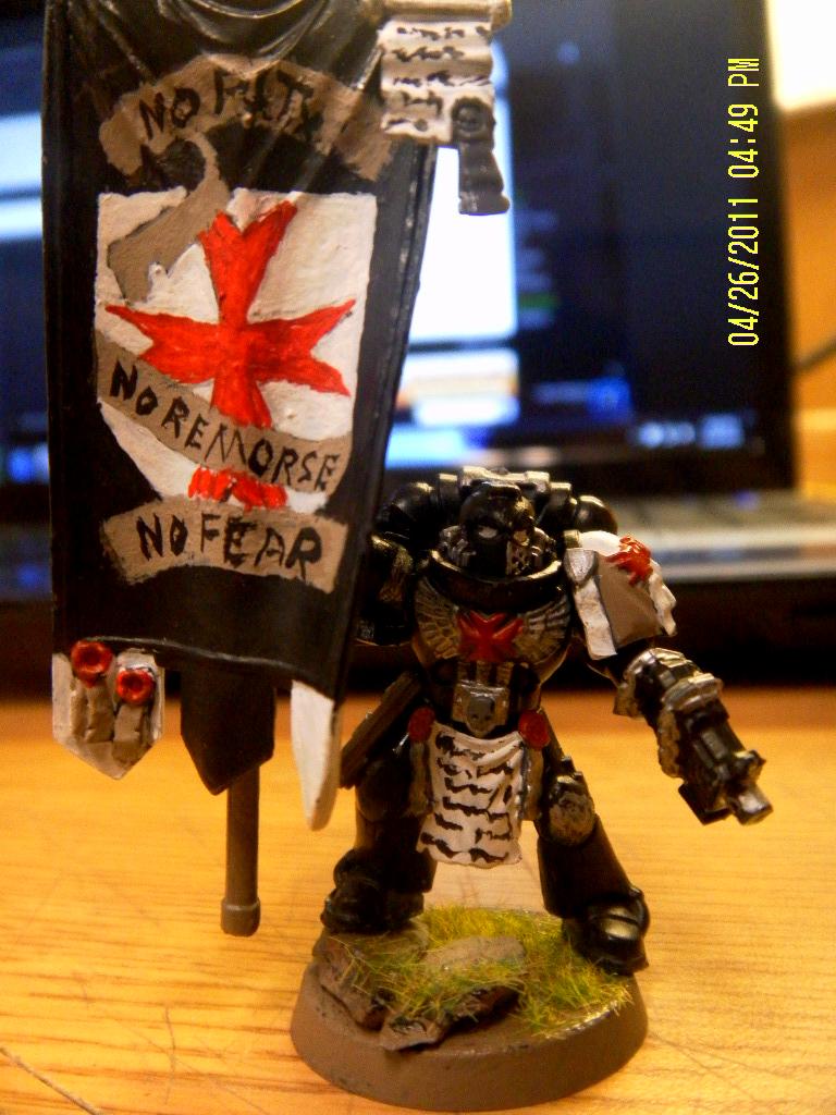 Black Templars, Cross, Flag, Honor Bearer, Space Marines, Standard, Templar Cross