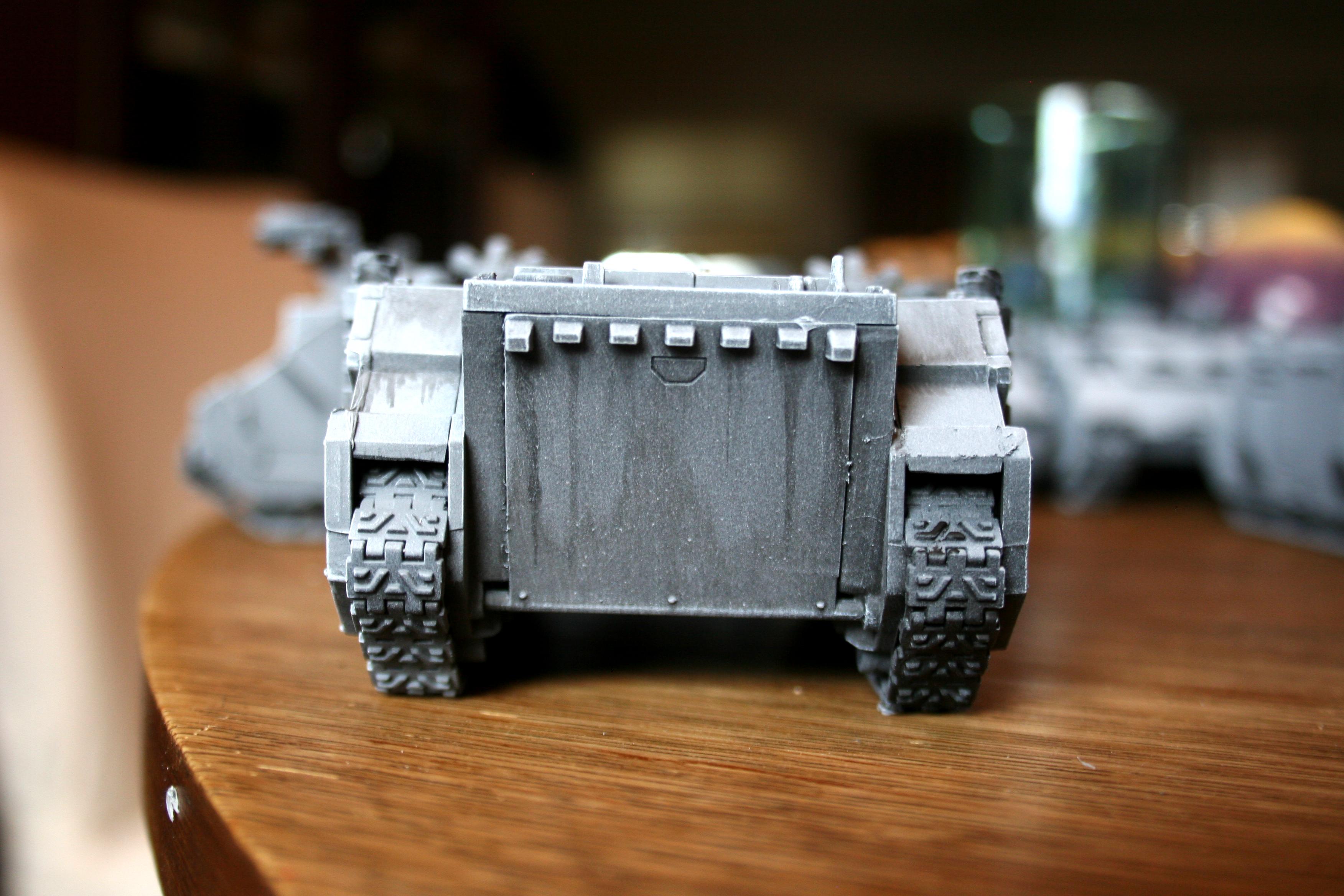 Grey Knights, Rhino, Weathered, Work In Progress
