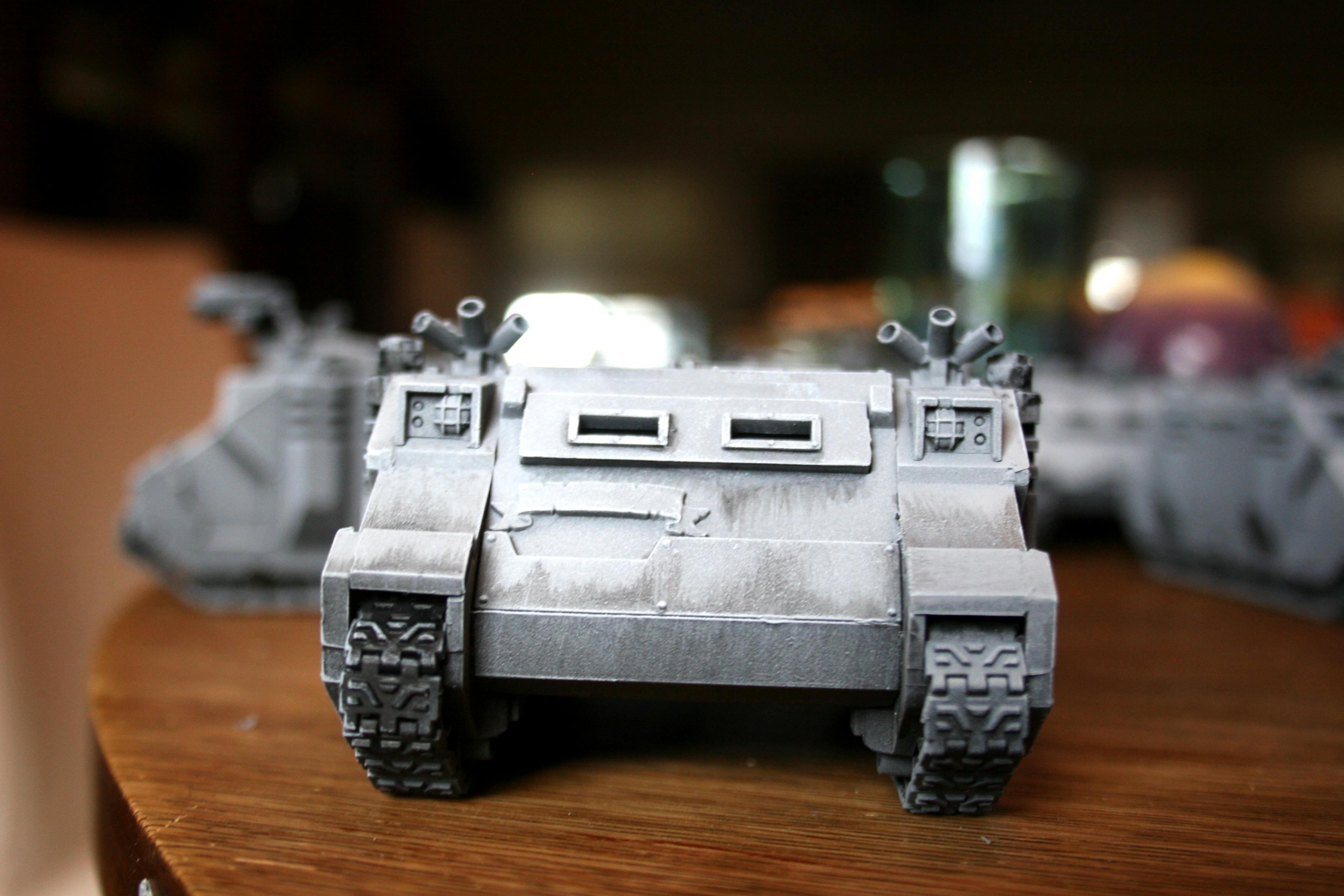 Grey Knights, Rhino, Weathered, Work In Progress