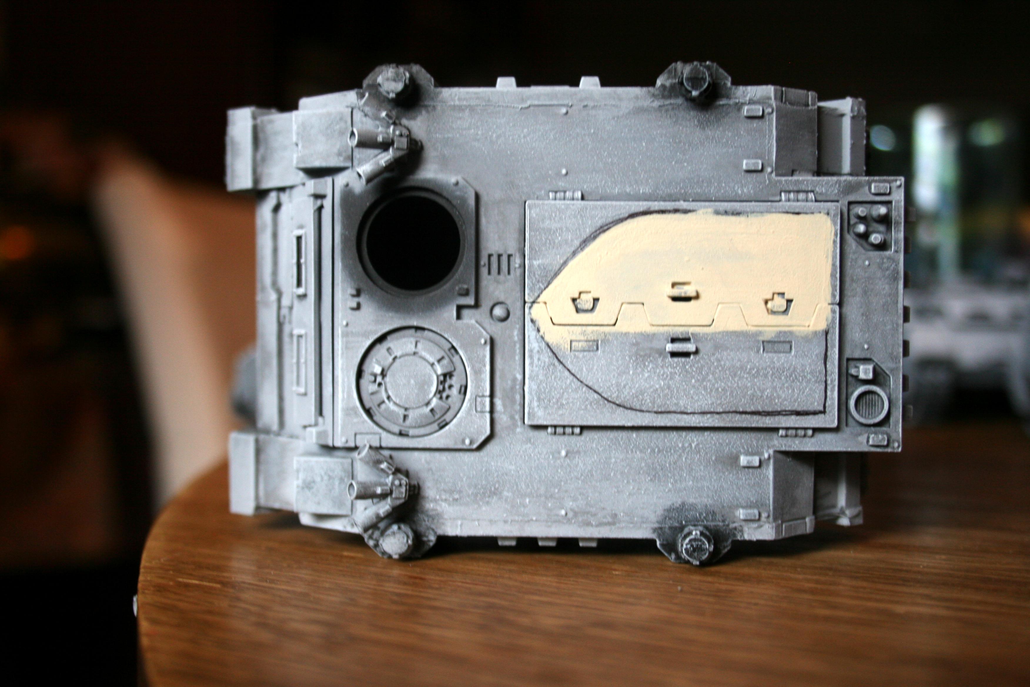 Grey Knights, Rhino, Weathered, Work In Progress