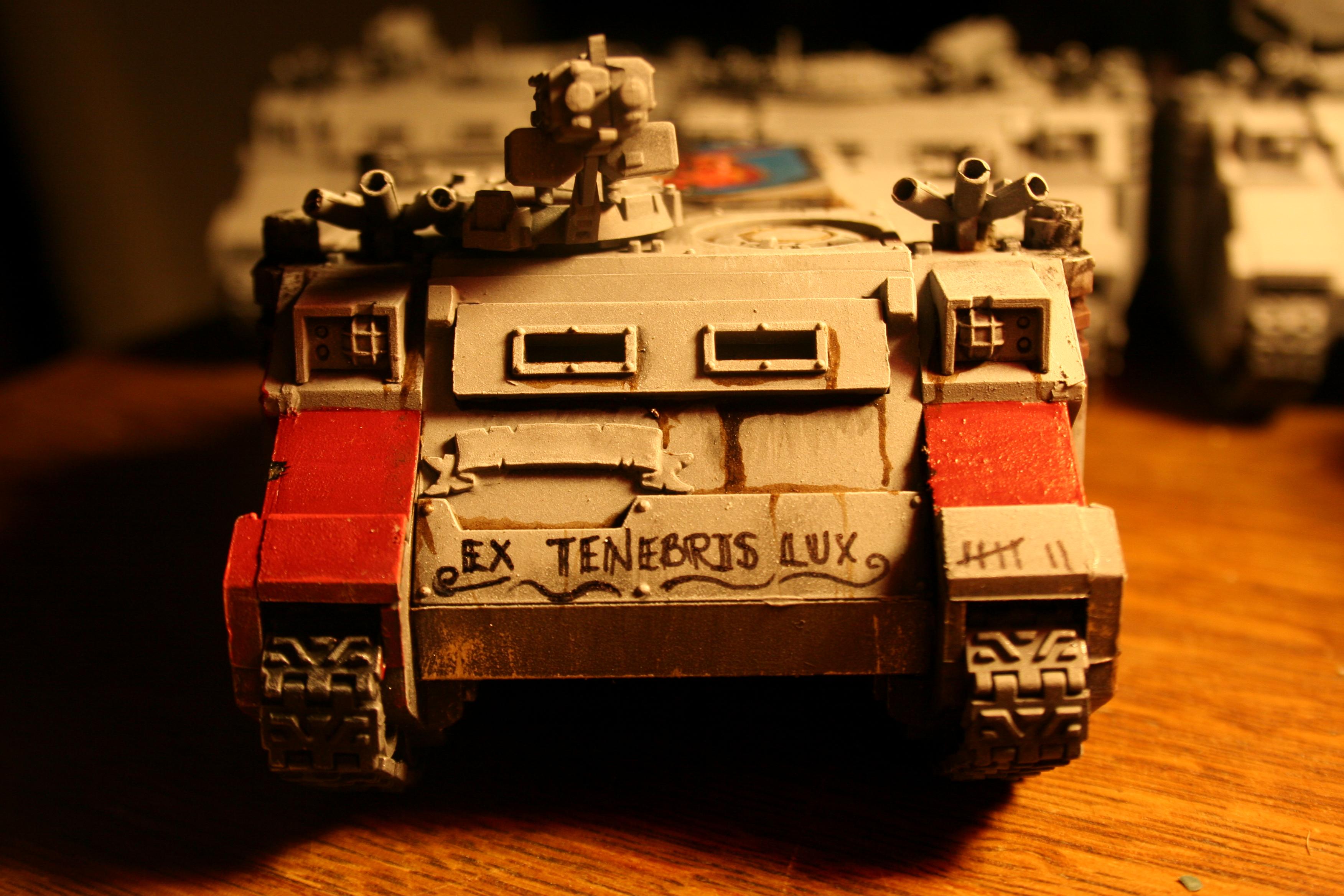 Grey Knights, Rhino, Weathered, Work In Progress