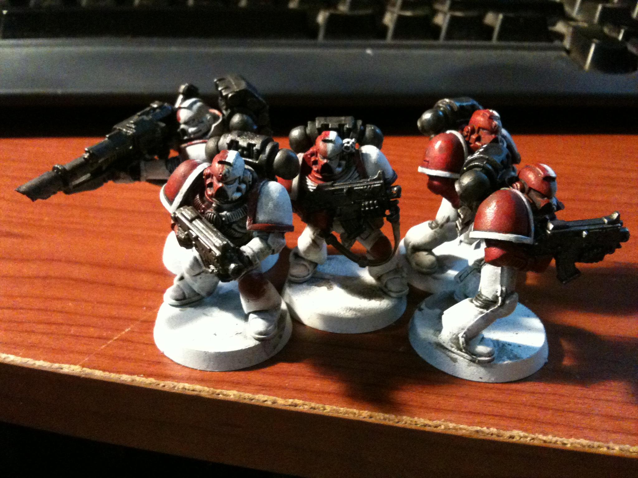 Blood Angels, Boltgun, Do-it-yourself, Infantry, Lascannon, Power Armor, Red, Space Marines, Tactical, Warhammer 40,000, White, Work In Progress