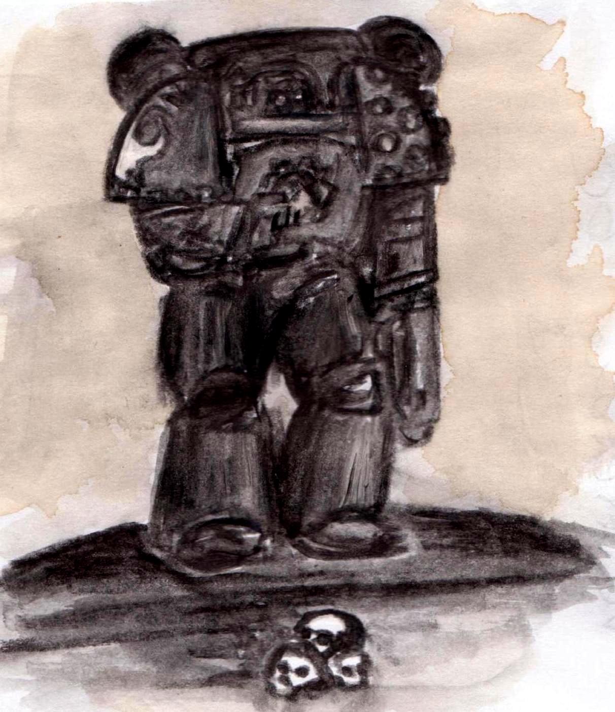 Artwork, Chaos Space Marines, Crisis Battlesuit, Cybot, Drawing, Dreadnought, Old, School, Scratch Build, Style, Tau, Work In Progress, XV8