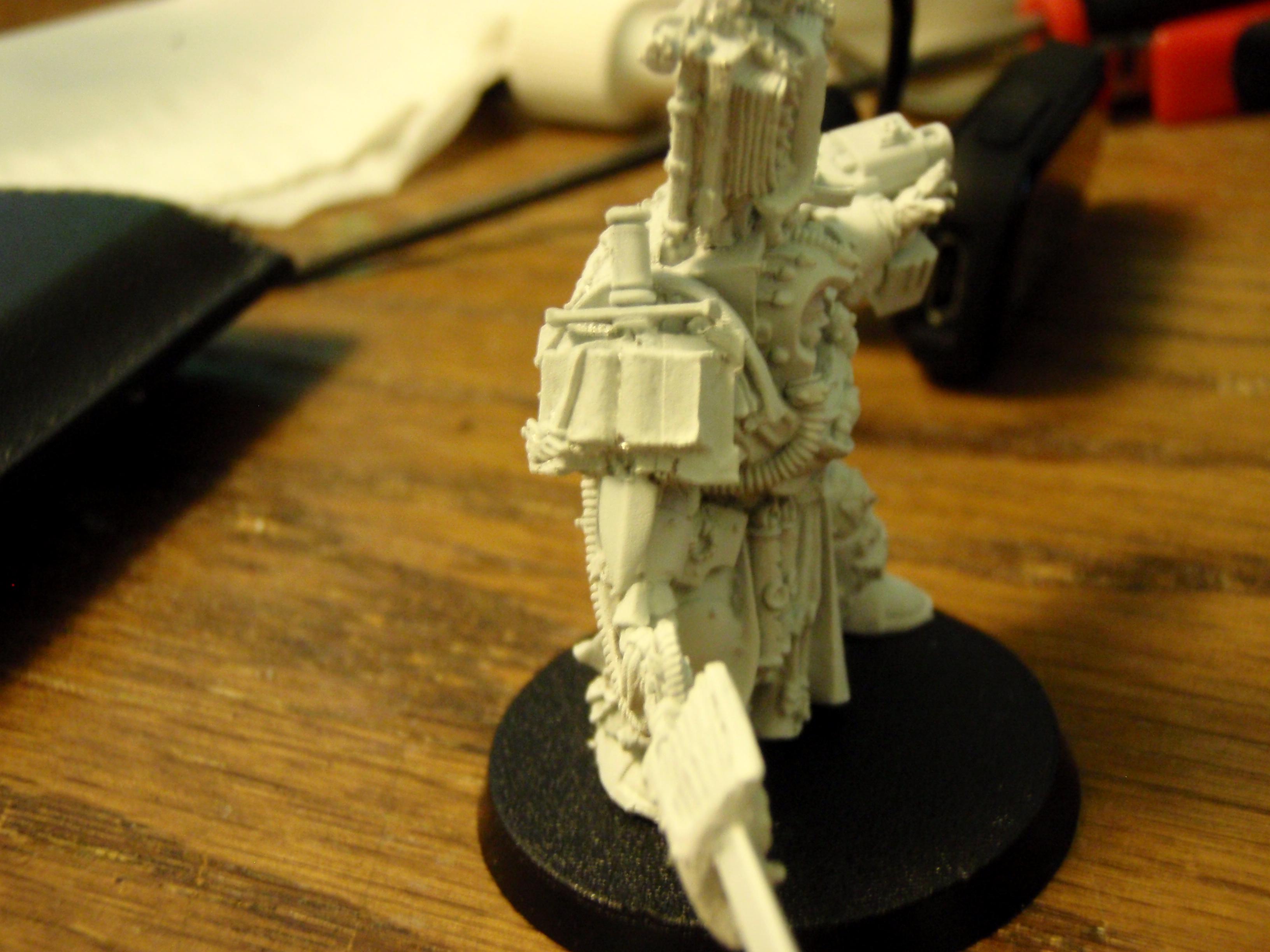 Conversion, Grey Knights, Terminator Librarian, Unpainted, Work In Progress