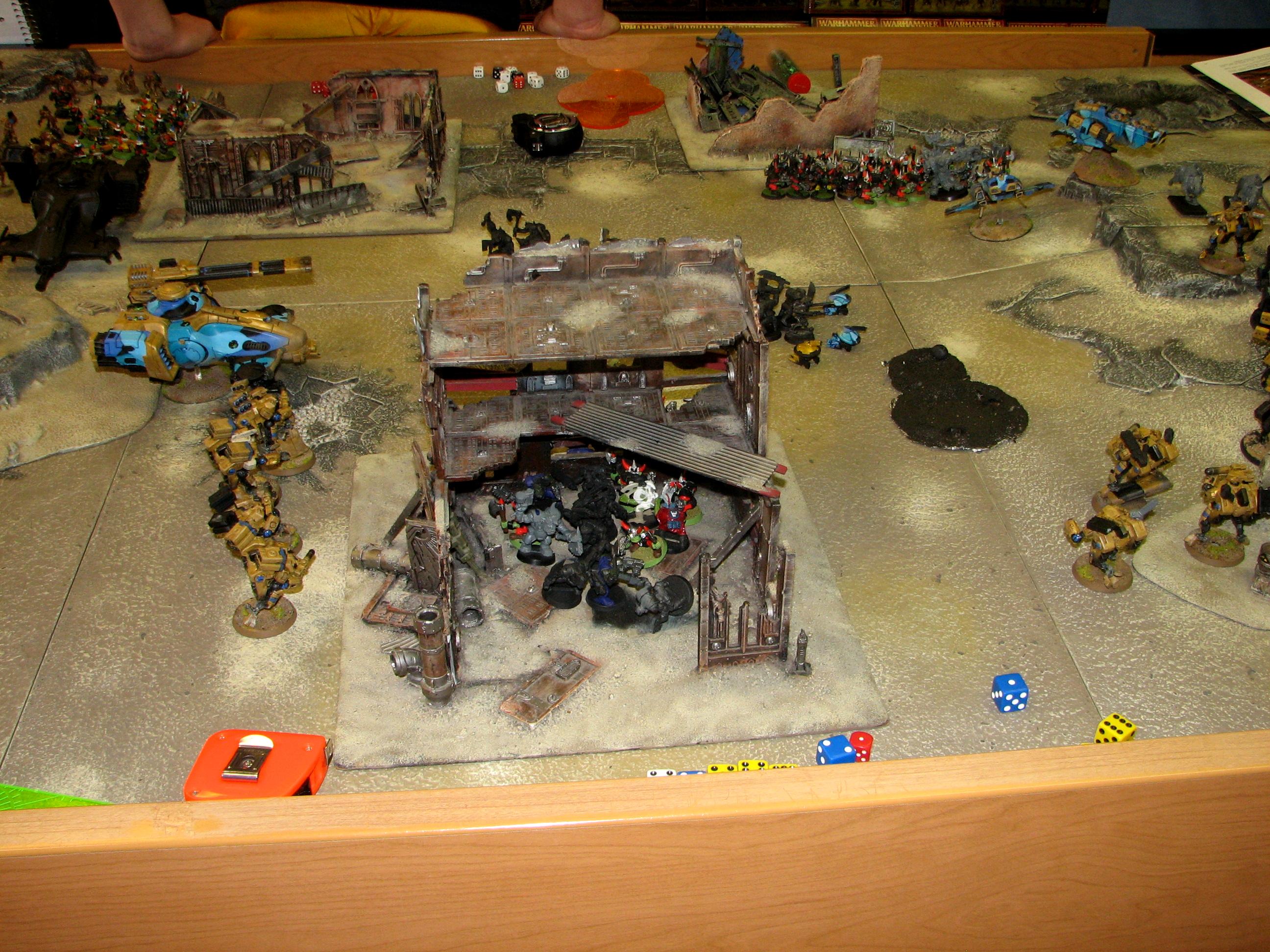 Battle Report, Ruins, Space Marines, Tau, Terrain