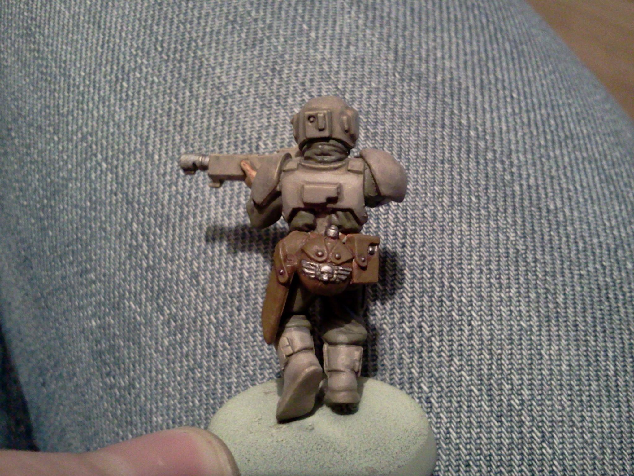 P3 paints for the fatigues and GW paints for the armour and kit. Can't decide whether to devlan mud the fatigues or not