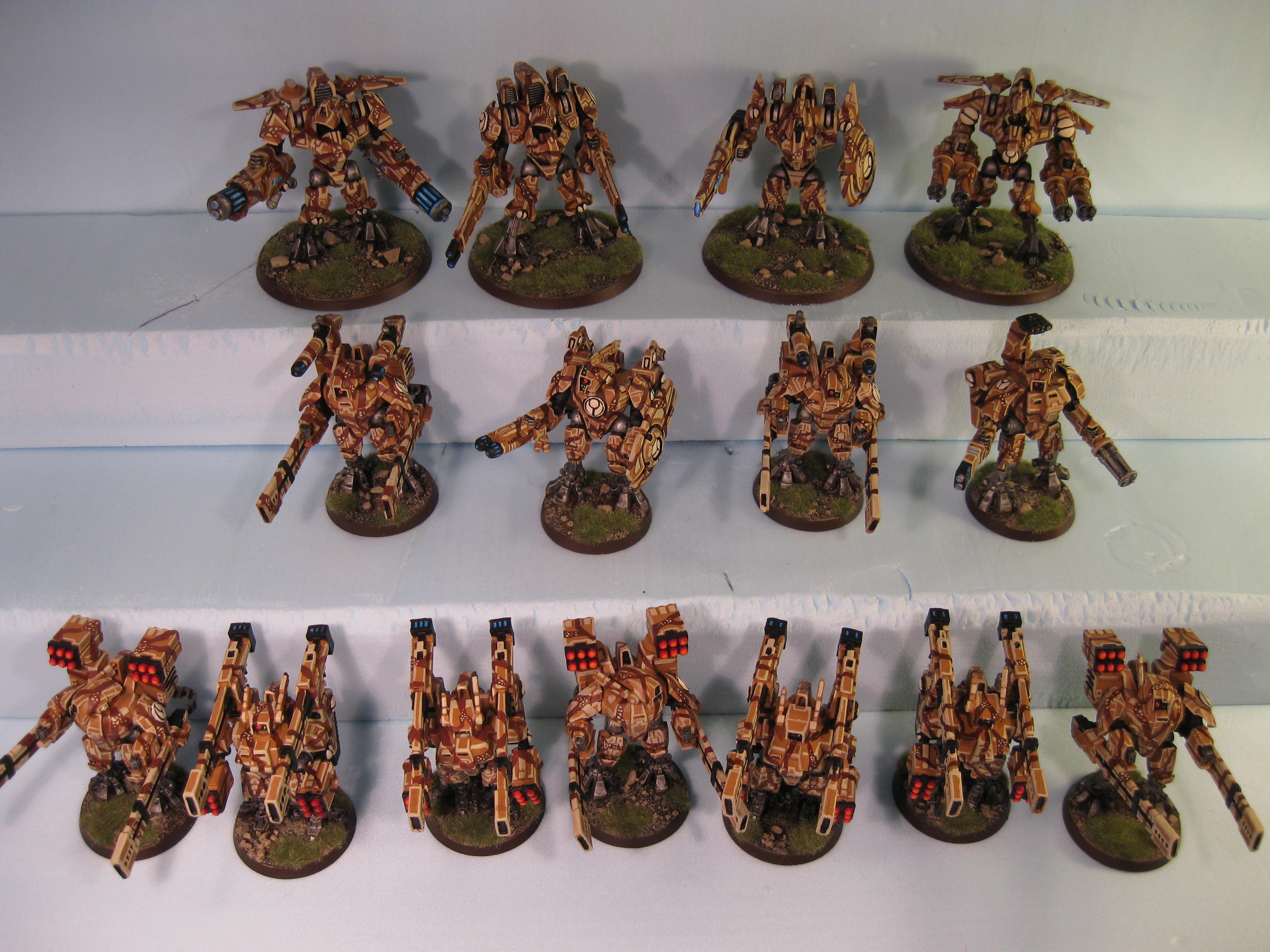 Broadsides, Crisis Battlesuit, Pro Painted, Tau, Warhammer 40,000