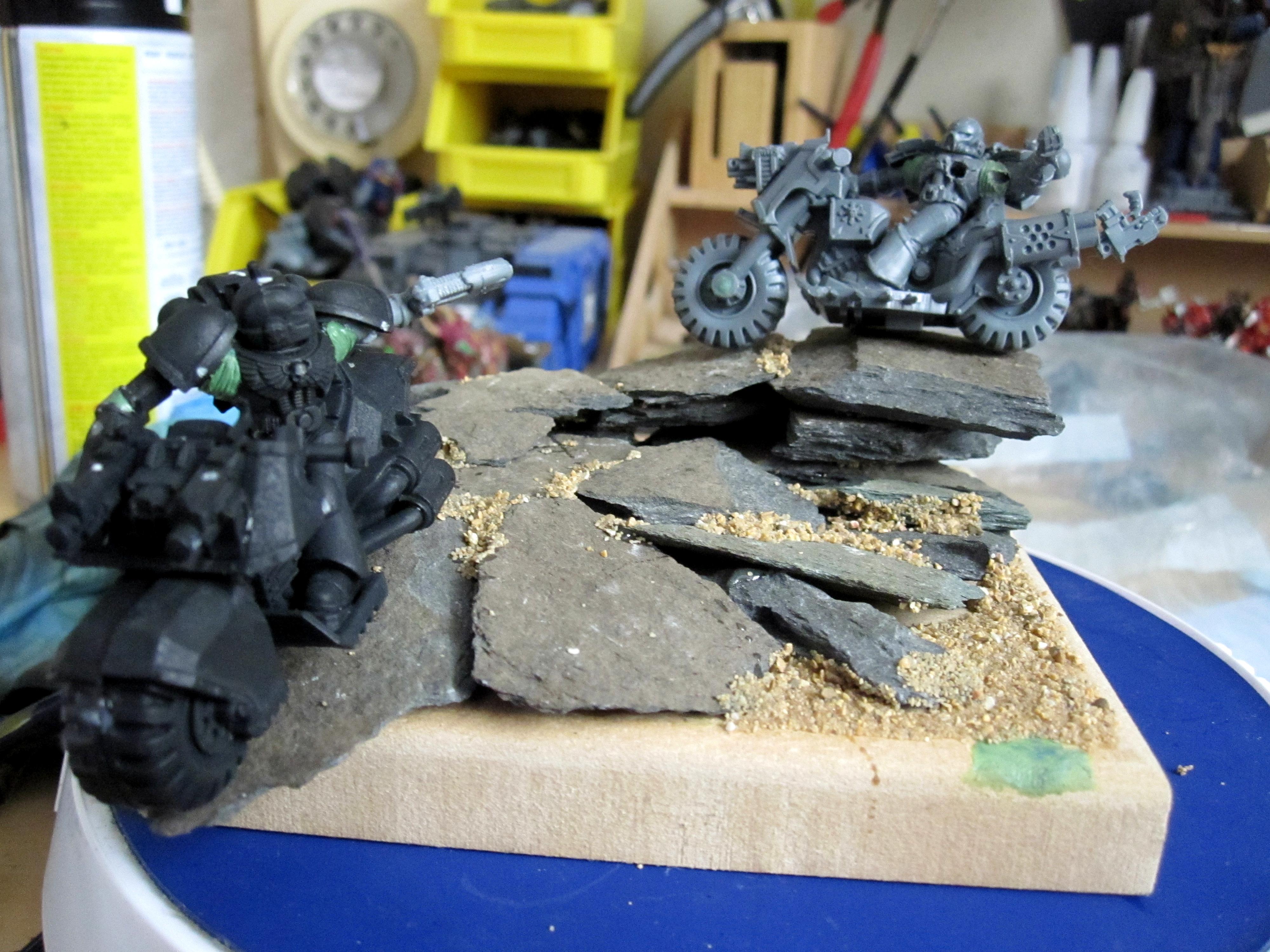 Chaos, Mini Diorama Space Marine, Warhammer 40,000, Wood, Work In Progress