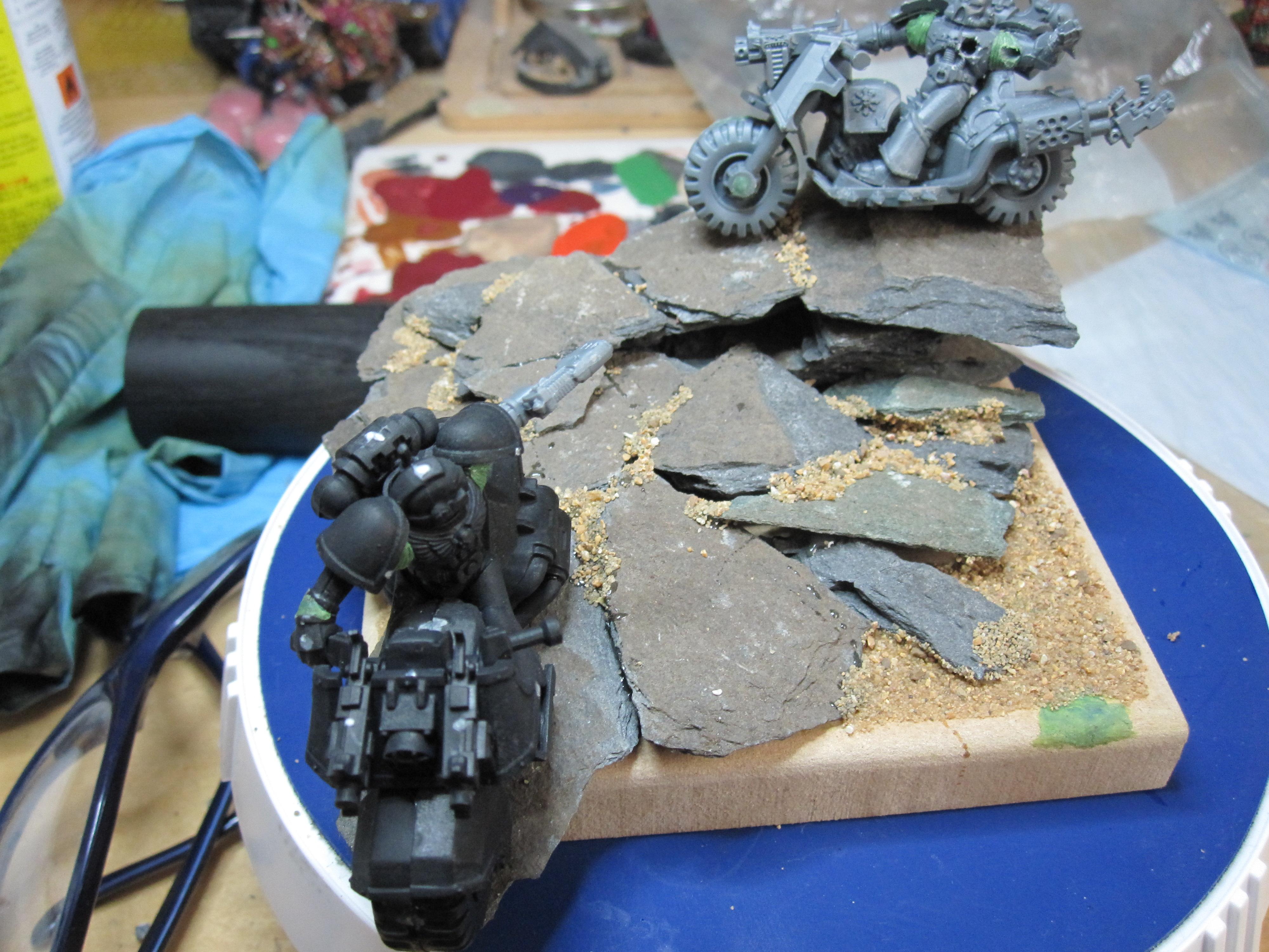 Chaos, Mini Diorama Space Marine, Warhammer 40,000, Wood, Work In Progress