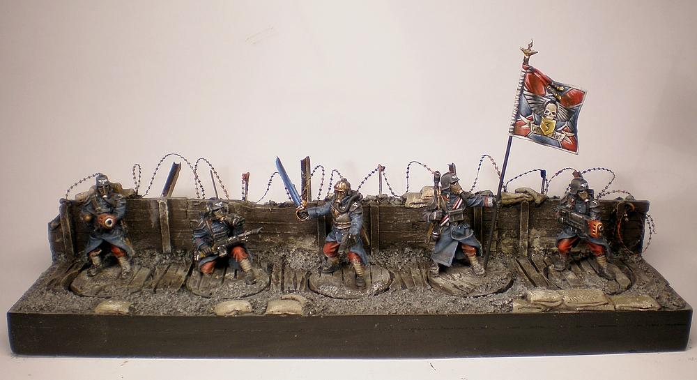 40.000, Base, Command Squad, Commission, Conversion, Death Korps of Krieg, Diorama, Forge World, Games Workshop, Imperial Guard, Resin, Scenic, Secret Weapon, Sigur, Standard Bearer, Warhammer 40,000