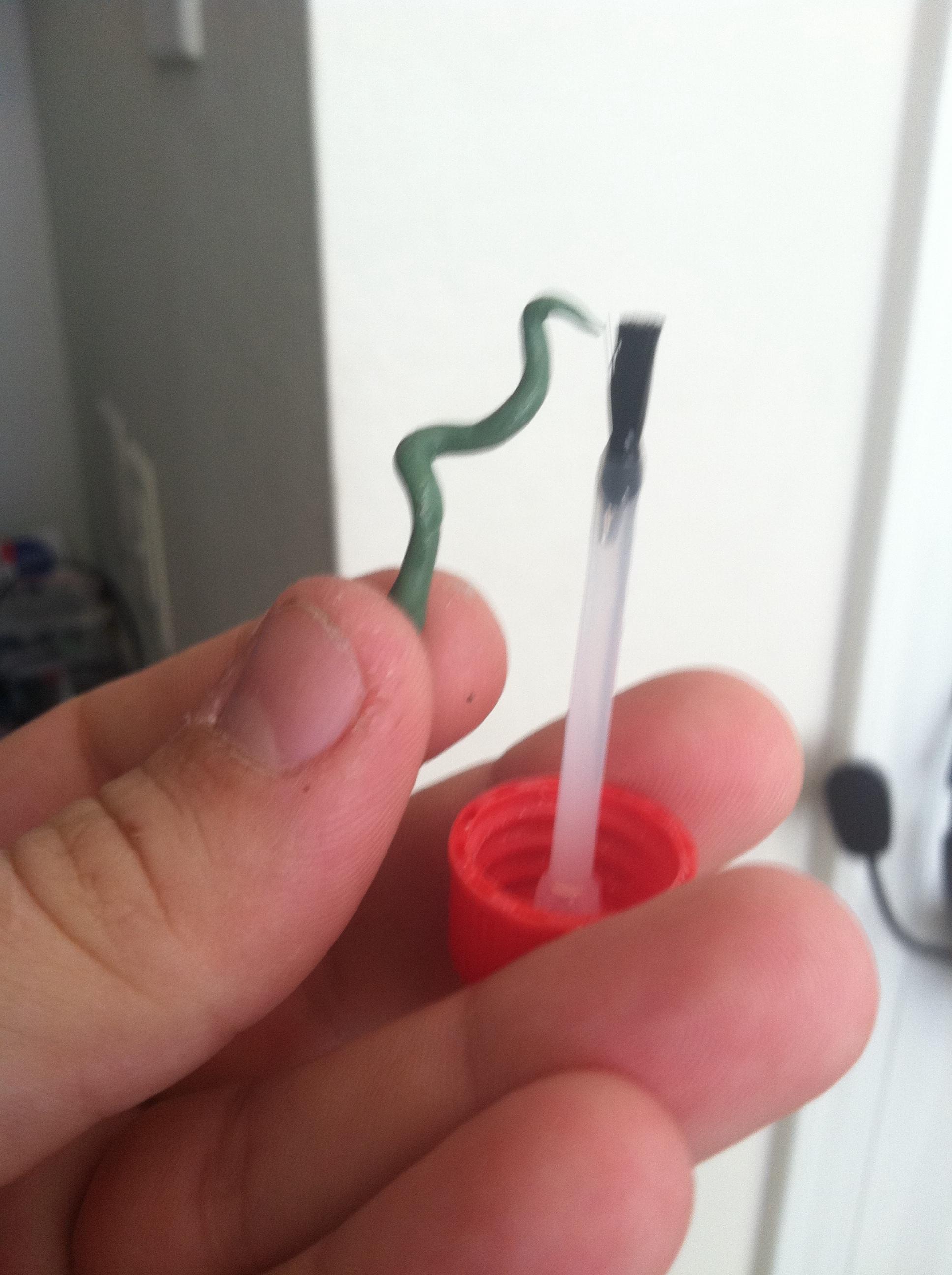 I made this loopy, bent tenacle 30 seconds ago with freshly mixed GS. Rock solid