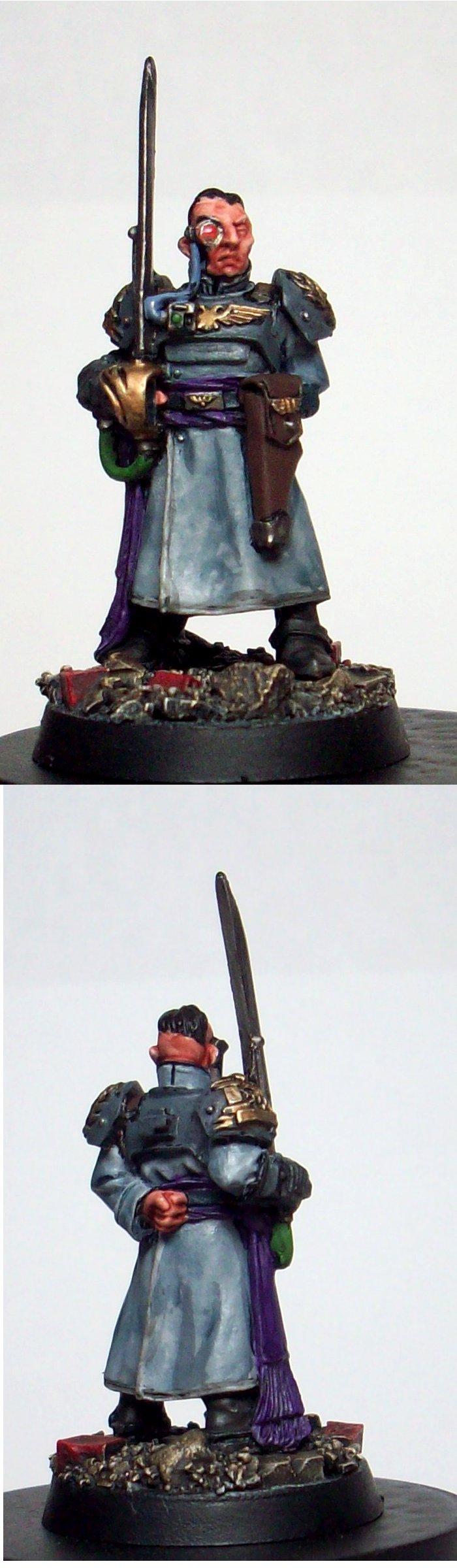 Cadians, Human, Imperial Guard, Officer, Painted, Sword, Warhammer 40,000