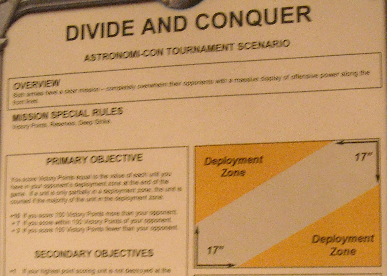 Scenario, Divide and Conquer scenario