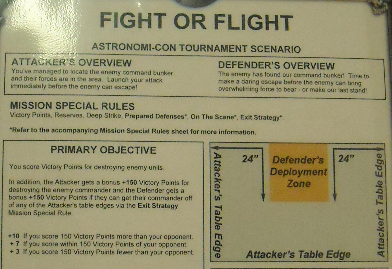 Scenario, Fight or Flight scenario