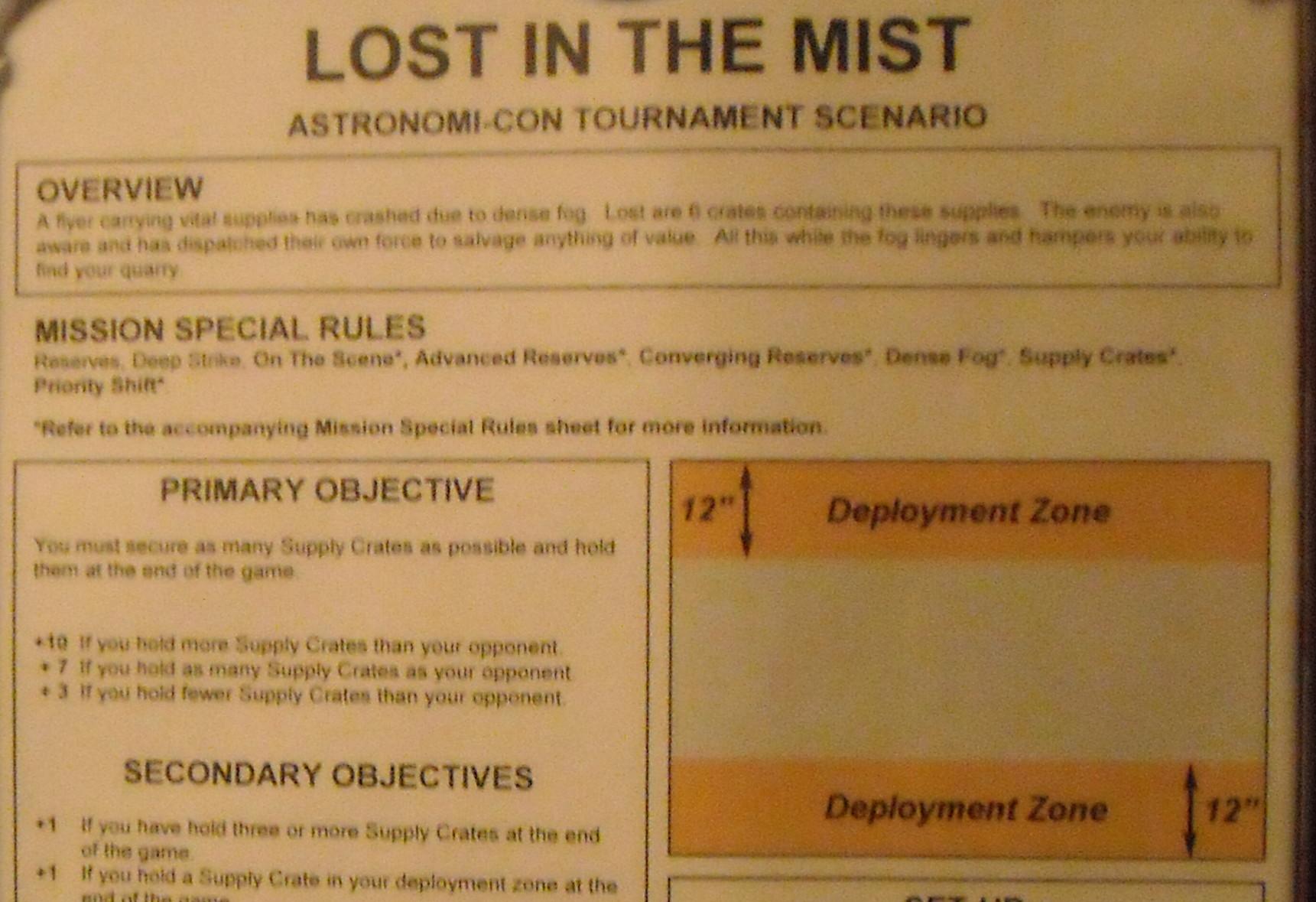 Scenario, Lost in the Mist scenario